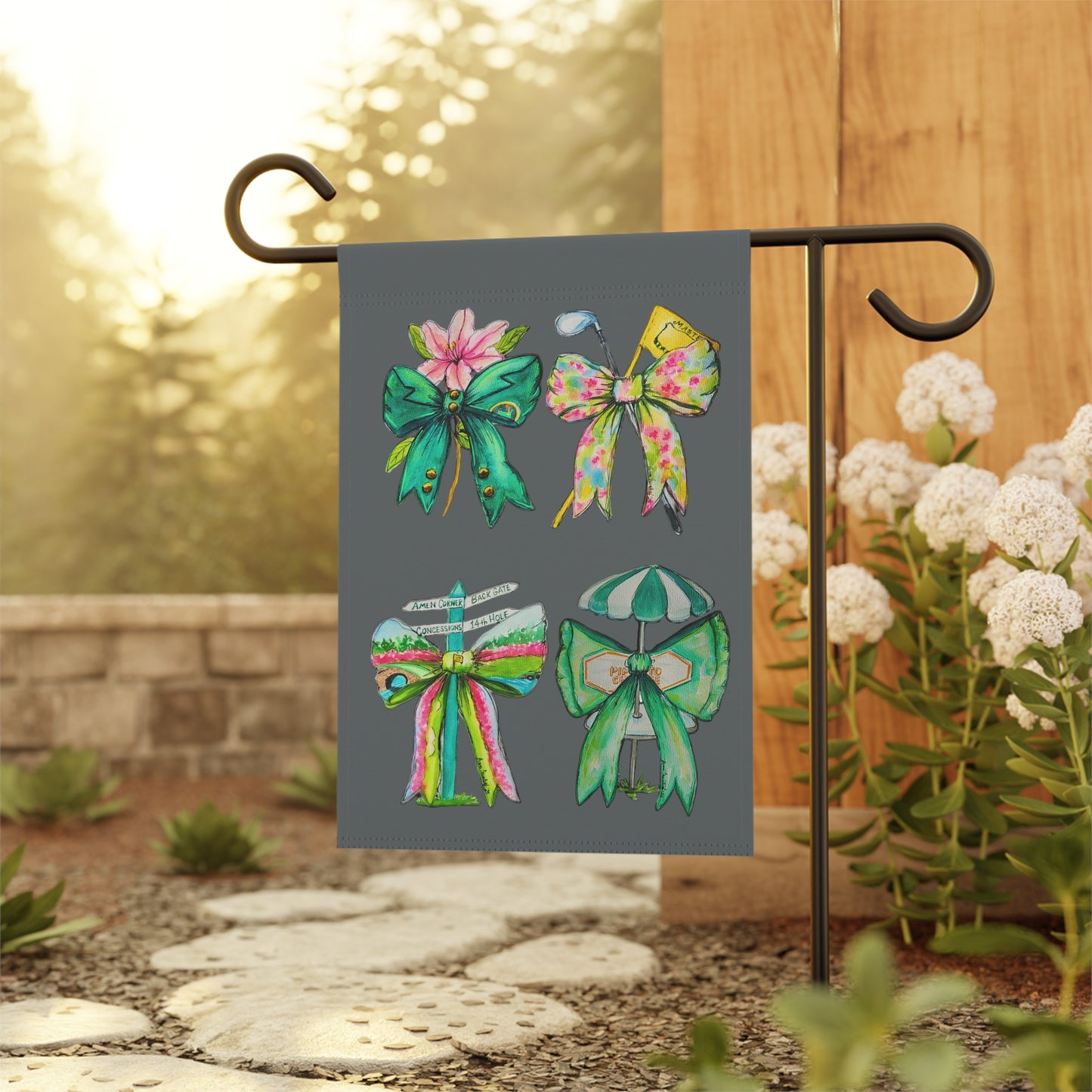 Golf Bow Garden Flag Color Gray