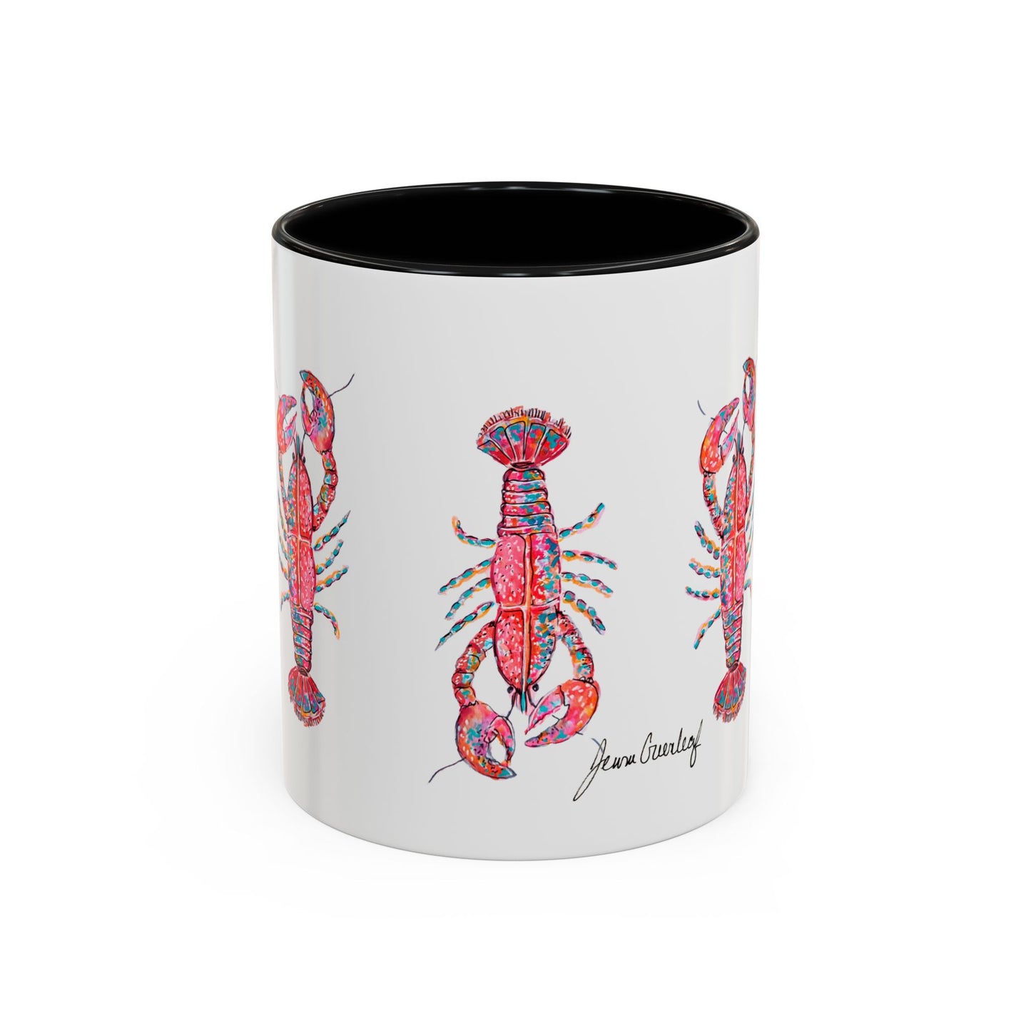 Colorful Lobsta Accent Coffee Mug - 11oz & 15oz - Perfect for Seafood Lovers and Beach Enthusiasts
