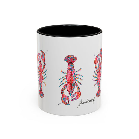 Colorful Lobsta Accent Coffee Mug - 11oz & 15oz - Perfect for Seafood Lovers and Beach Enthusiasts