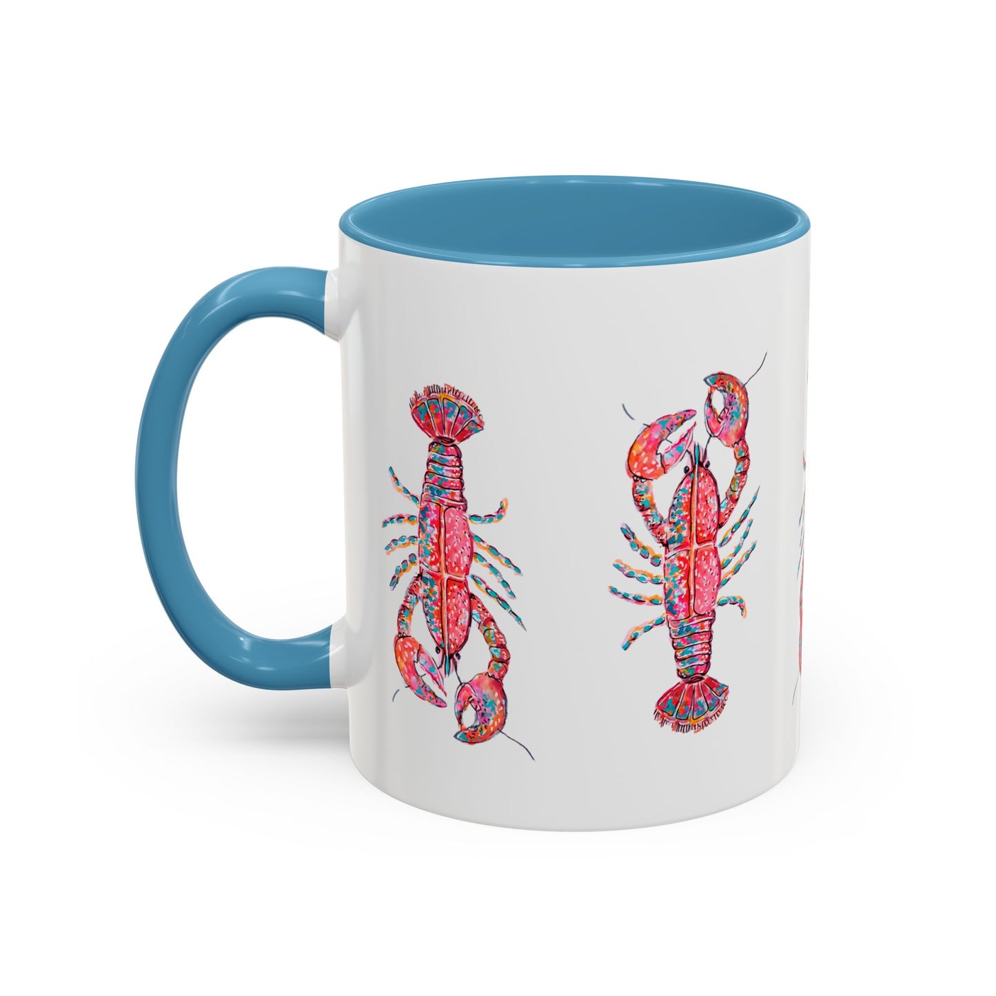 Colorful Lobsta Accent Coffee Mug - 11oz & 15oz - Perfect for Seafood Lovers and Beach Enthusiasts