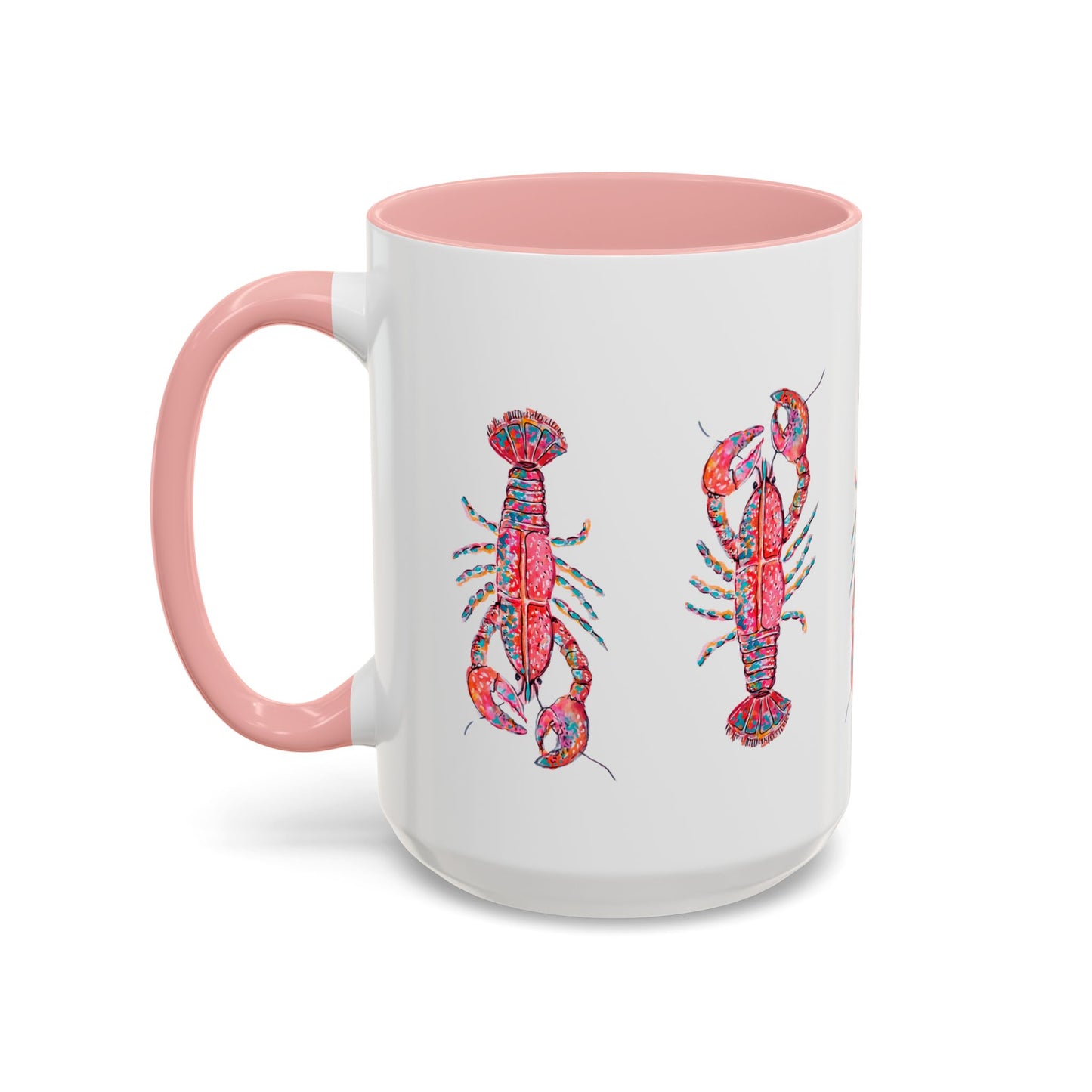 Colorful Lobsta Accent Coffee Mug - 11oz & 15oz - Perfect for Seafood Lovers and Beach Enthusiasts