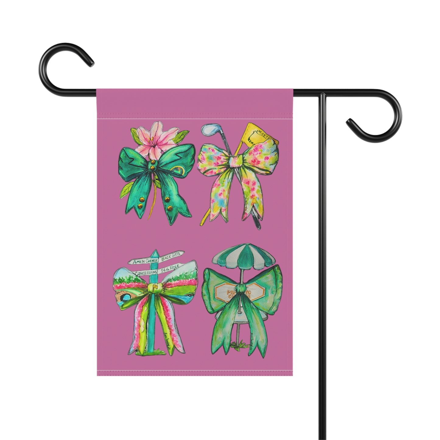 Golf Bow Garden Flag Pink