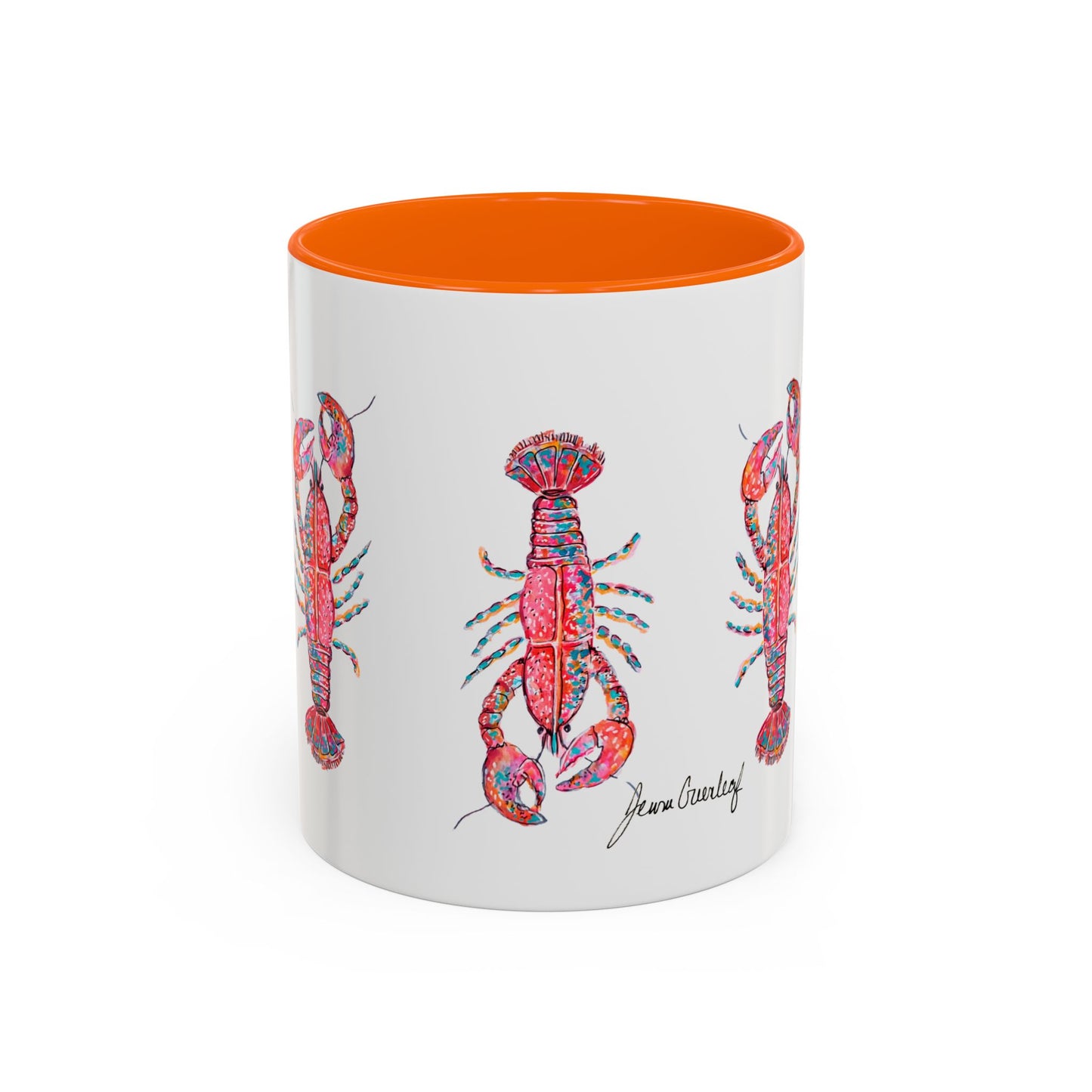 Colorful Lobsta Accent Coffee Mug - 11oz & 15oz - Perfect for Seafood Lovers and Beach Enthusiasts