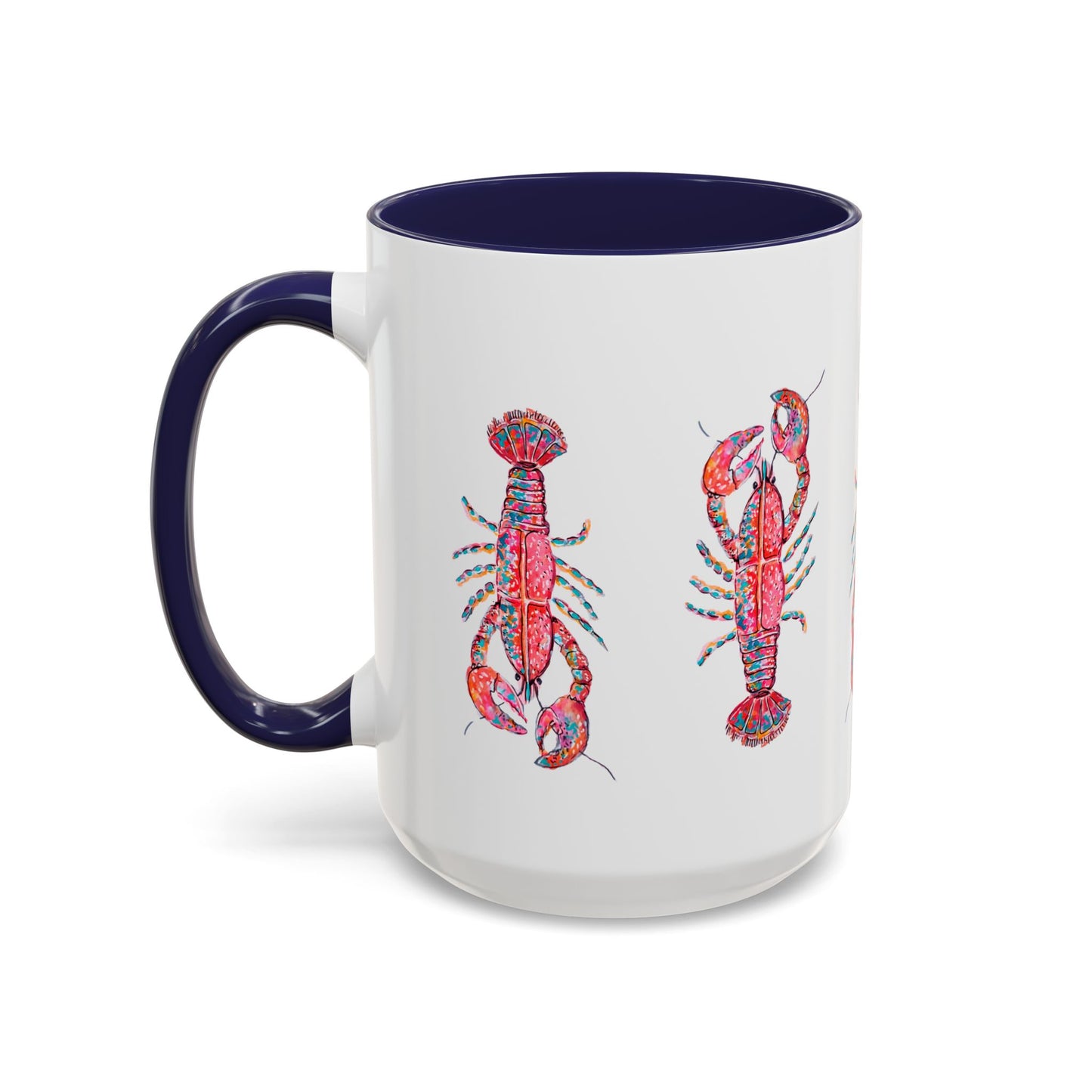 Colorful Lobsta Accent Coffee Mug - 11oz & 15oz - Perfect for Seafood Lovers and Beach Enthusiasts