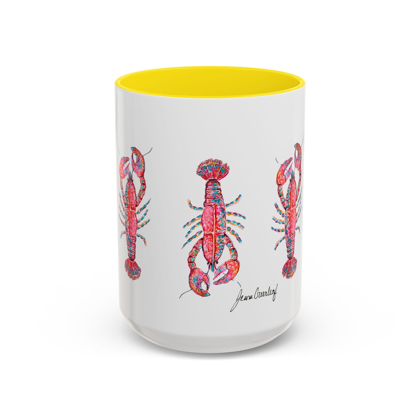 Colorful Lobsta Accent Coffee Mug - 11oz & 15oz - Perfect for Seafood Lovers and Beach Enthusiasts