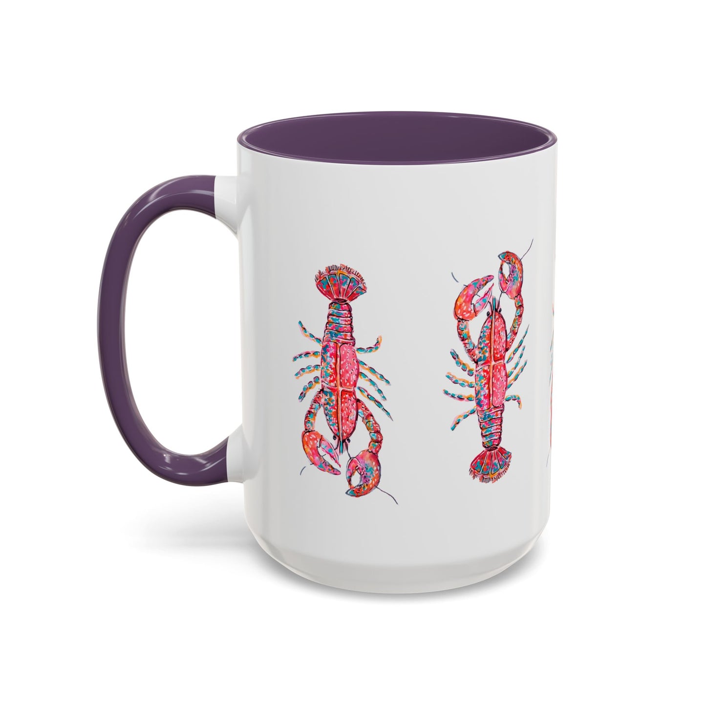 Colorful Lobsta Accent Coffee Mug - 11oz & 15oz - Perfect for Seafood Lovers and Beach Enthusiasts