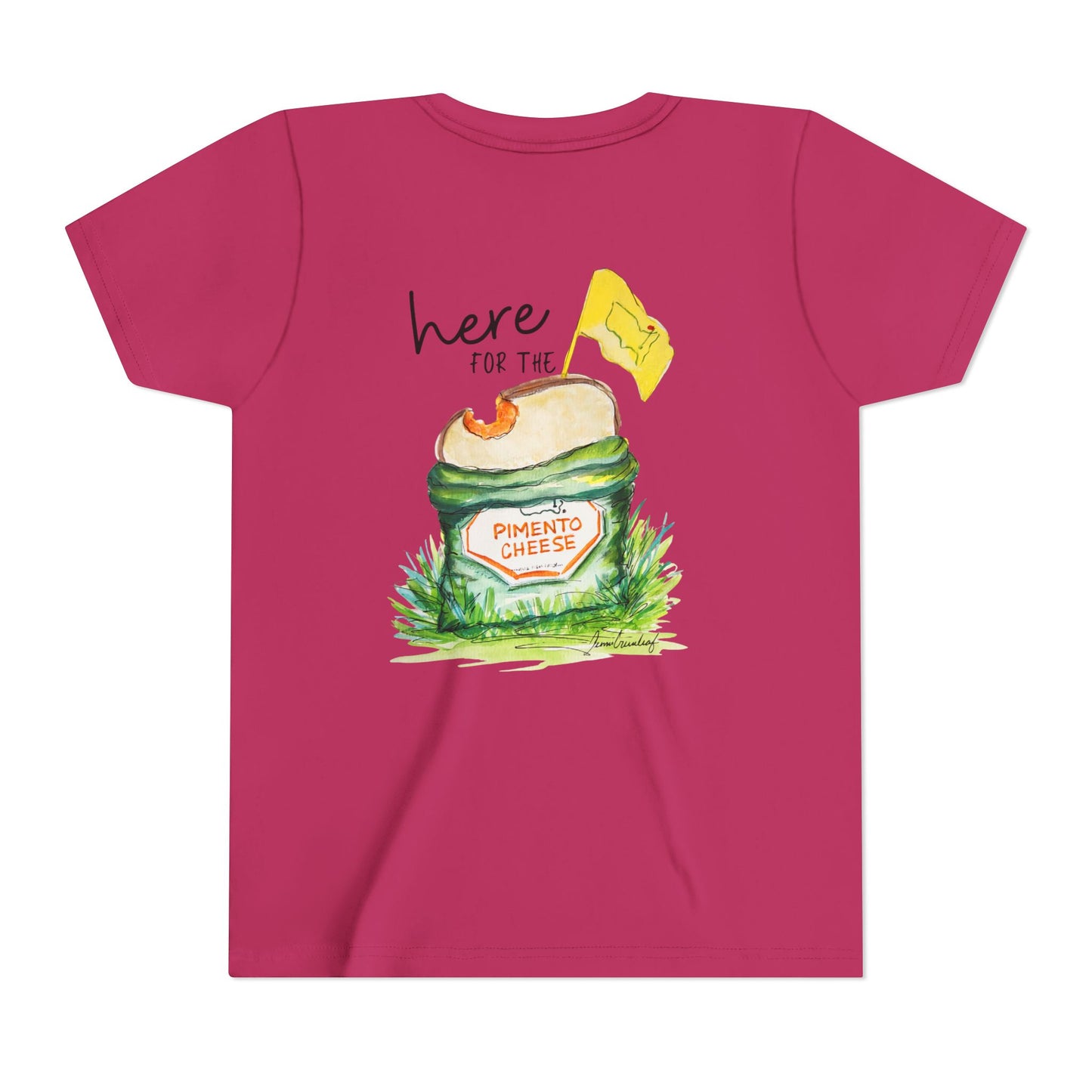 Youth Pimento Cheese  Front FlagTee - Fun & Quirky Short Sleeve Shirt with Flag Design
