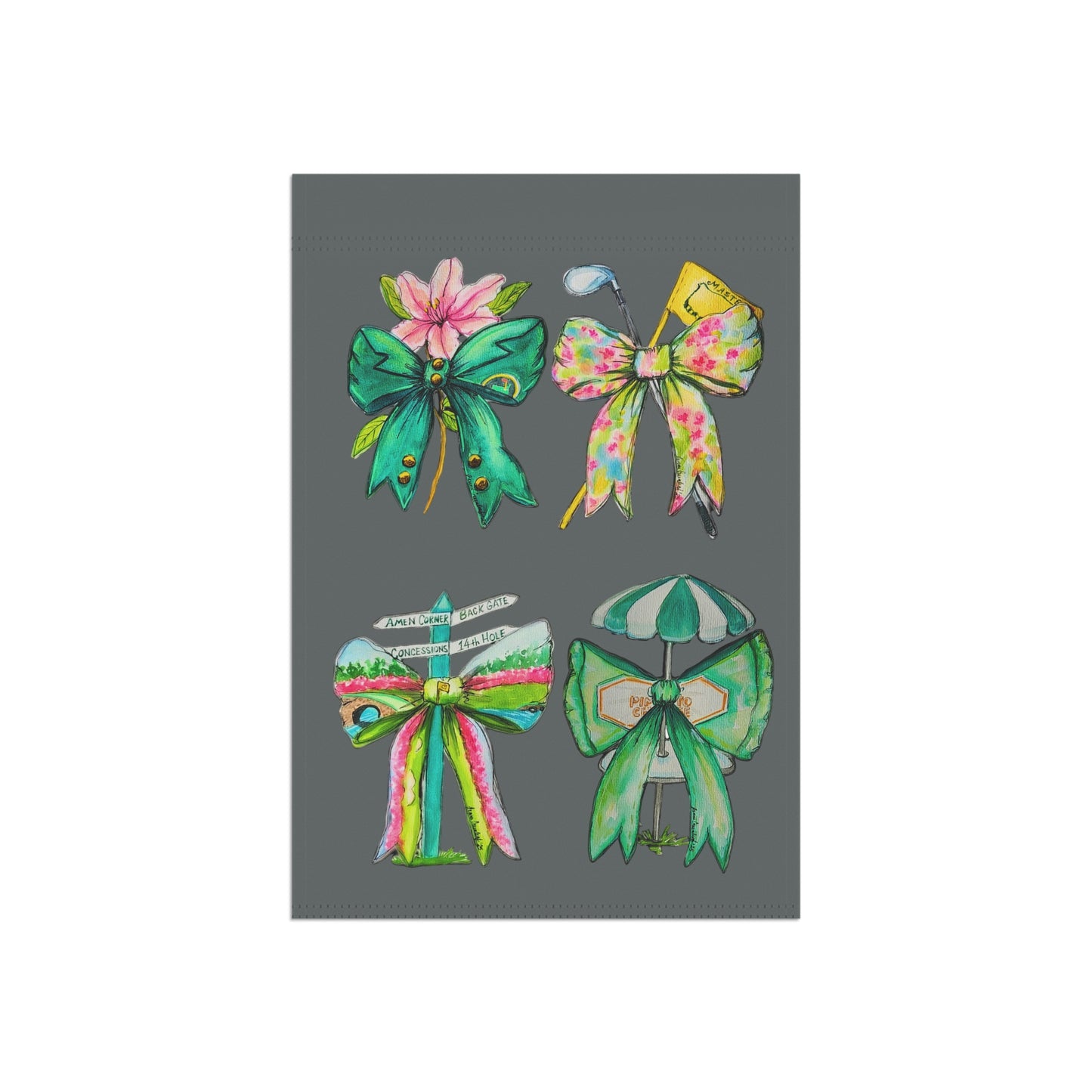 Golf Bow Garden Flag Color Gray