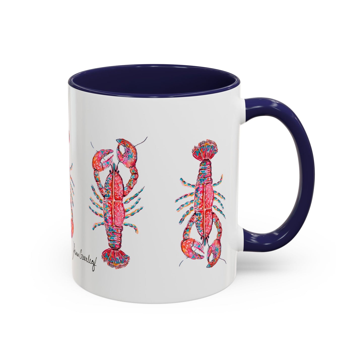 Colorful Lobsta Accent Coffee Mug - 11oz & 15oz - Perfect for Seafood Lovers and Beach Enthusiasts