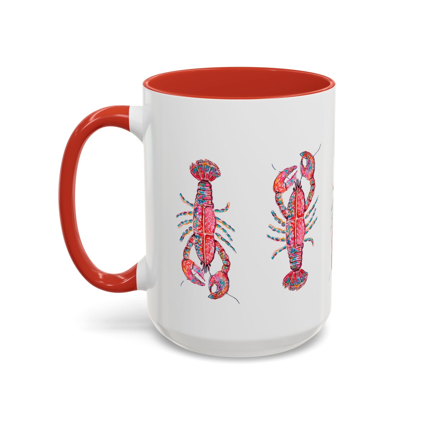 Colorful Lobsta Accent Coffee Mug - 11oz & 15oz - Perfect for Seafood Lovers and Beach Enthusiasts