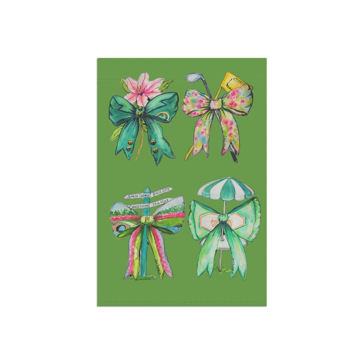 Golf Bow Garden & House Flag Green