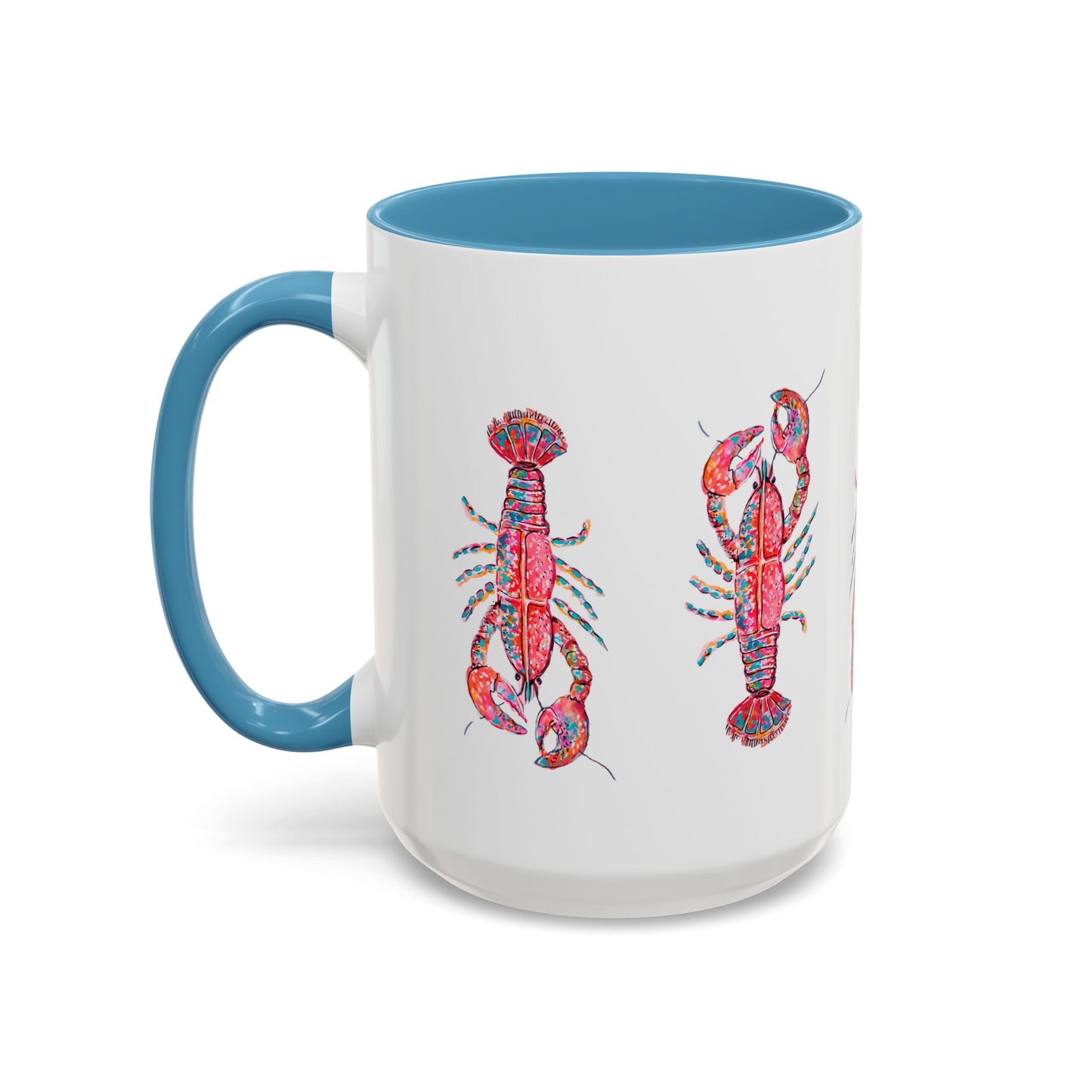 Colorful Lobsta Accent Coffee Mug - 11oz & 15oz - Perfect for Seafood Lovers and Beach Enthusiasts