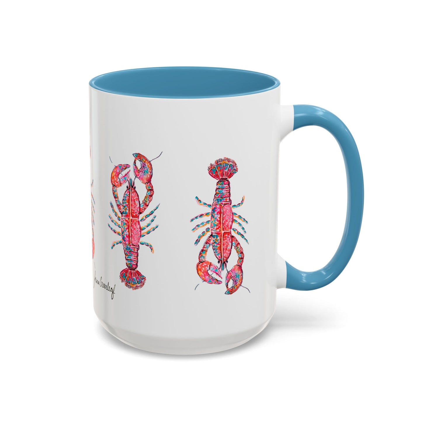 Colorful Lobsta Accent Coffee Mug - 11oz & 15oz - Perfect for Seafood Lovers and Beach Enthusiasts