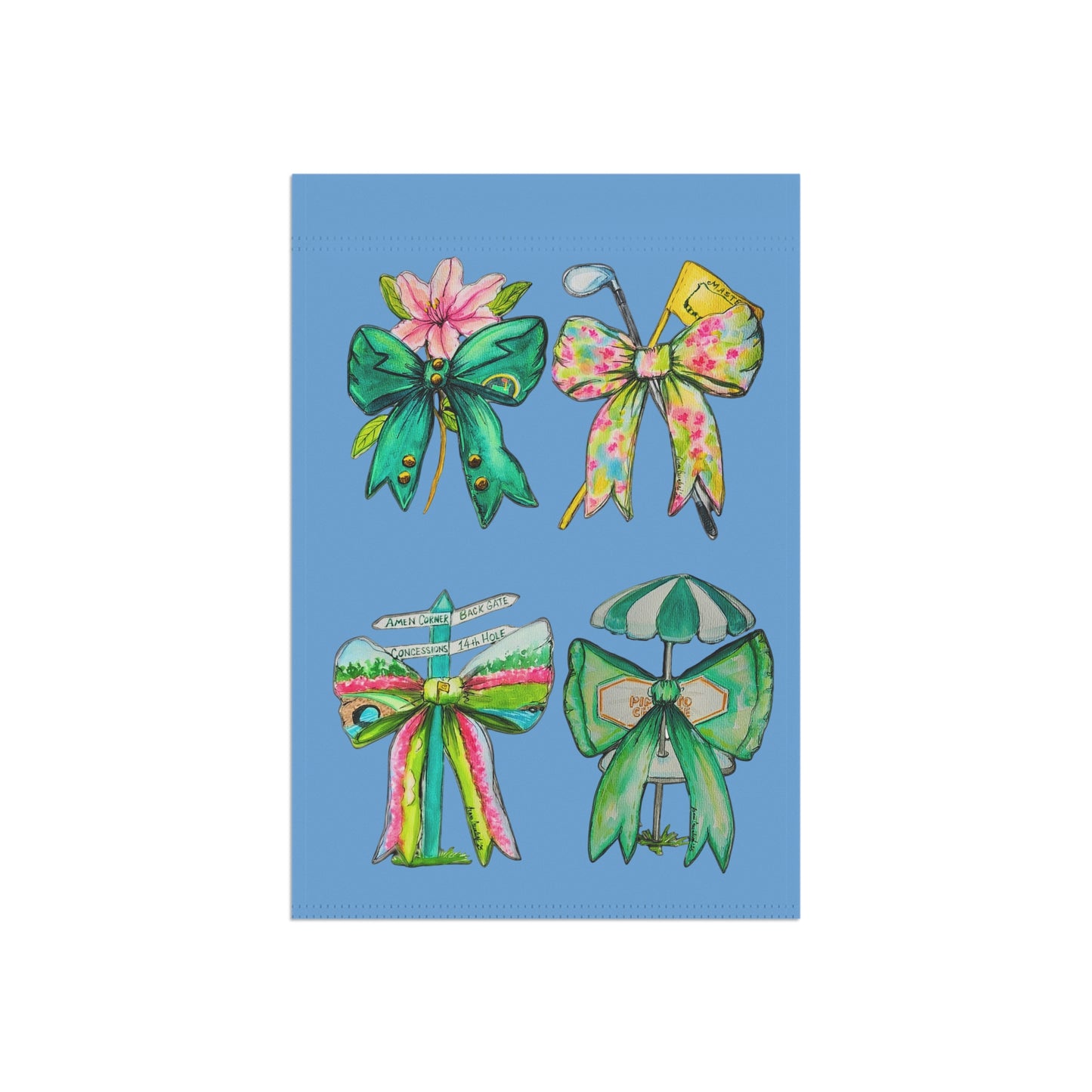 Golf Bow Garden Flag Light Blue