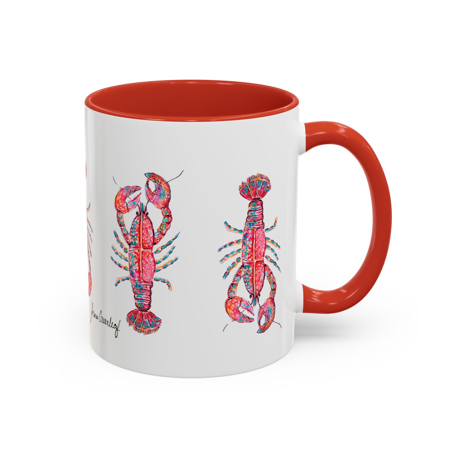 Colorful Lobsta Accent Coffee Mug - 11oz & 15oz - Perfect for Seafood Lovers and Beach Enthusiasts