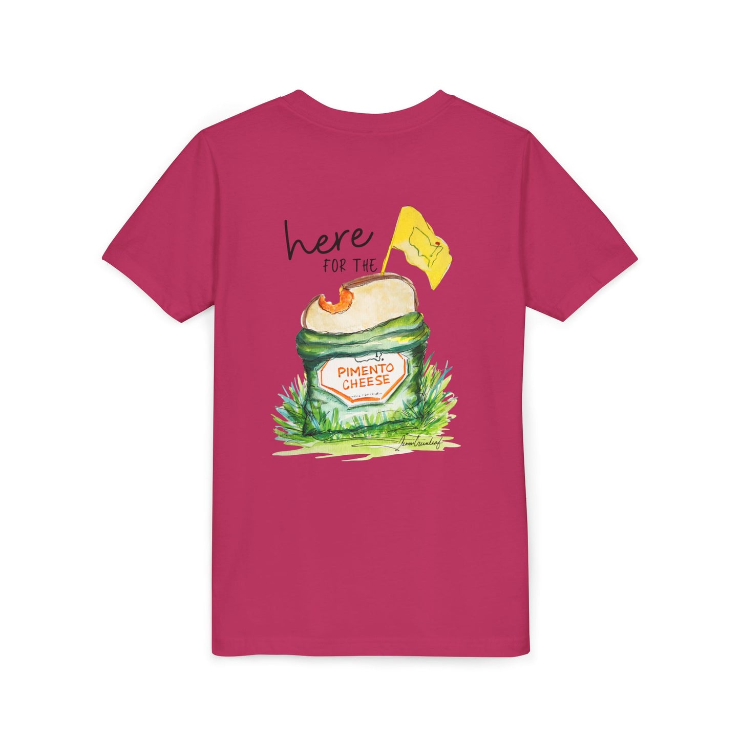 Youth Pimento Cheese  Front FlagTee - Fun & Quirky Short Sleeve Shirt with Flag Design