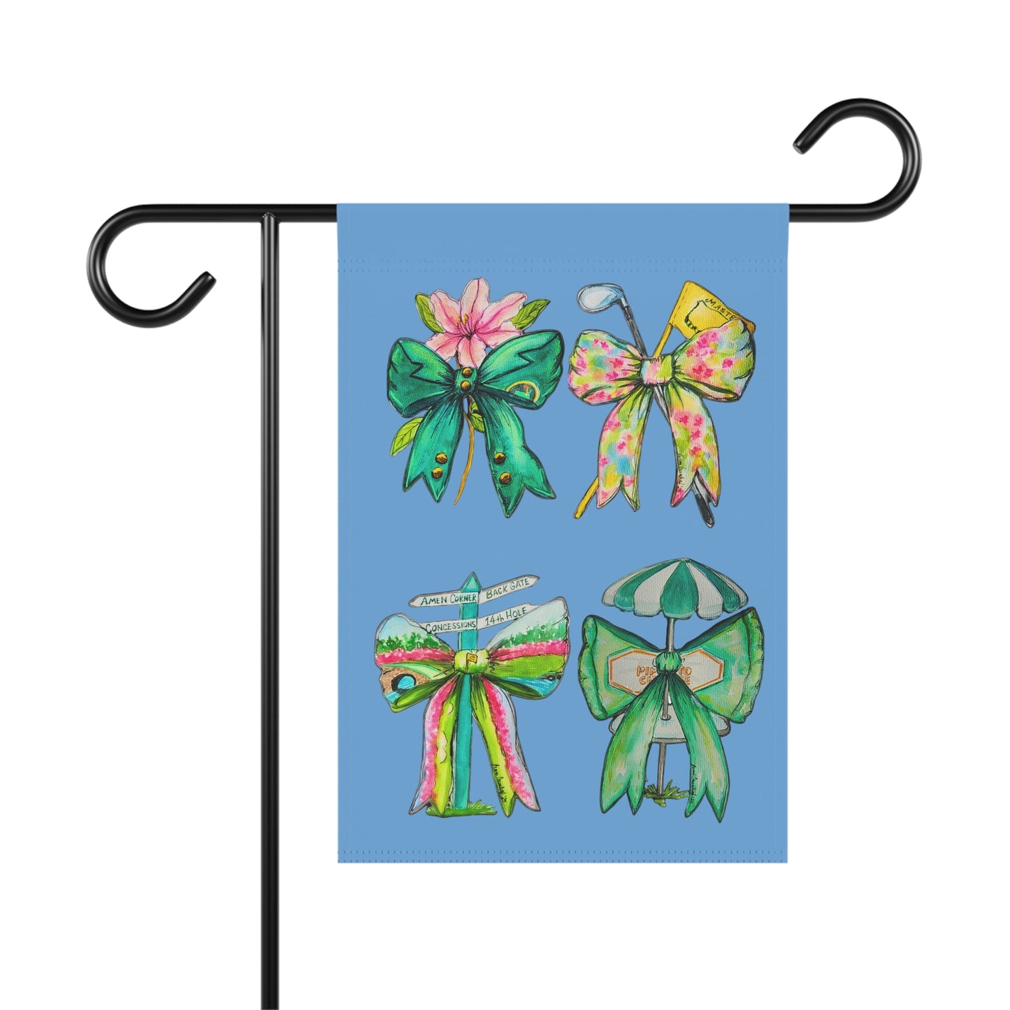 Golf Bow Garden Flag Light Blue