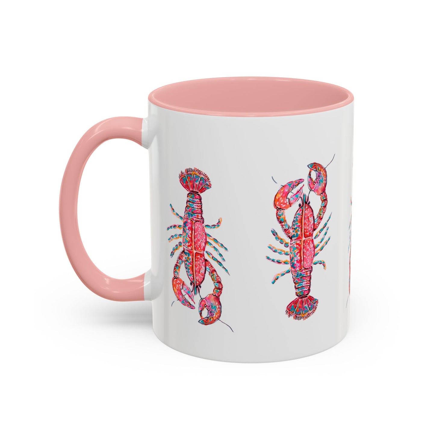 Colorful Lobsta Accent Coffee Mug - 11oz & 15oz - Perfect for Seafood Lovers and Beach Enthusiasts