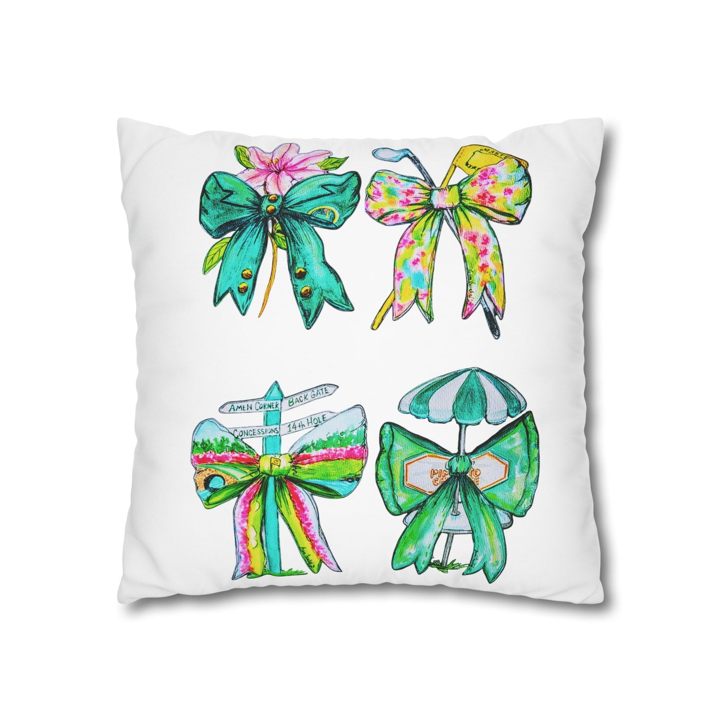 Amen Golf Bow Decor Pillowcase – Vibrant Decorative Throw for Home & Gifts
