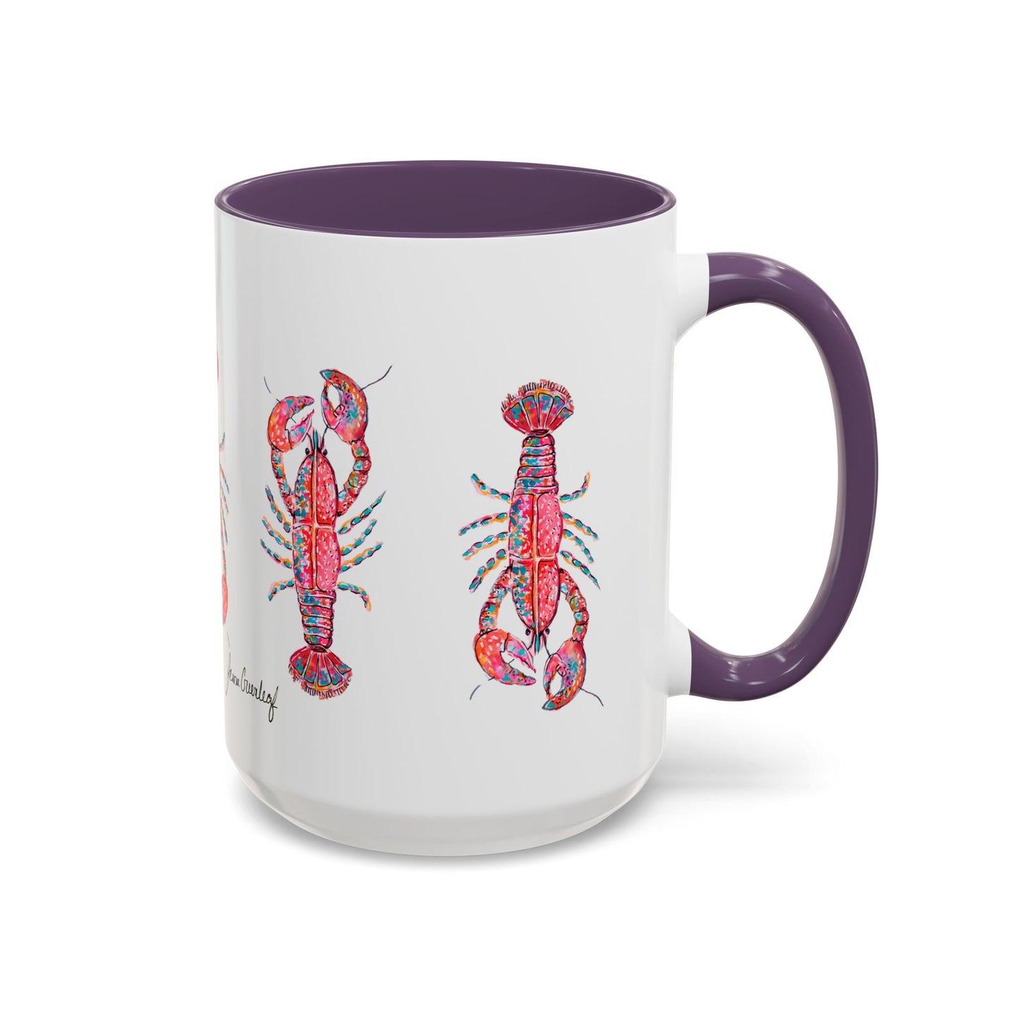 Colorful Lobsta Accent Coffee Mug - 11oz & 15oz - Perfect for Seafood Lovers and Beach Enthusiasts