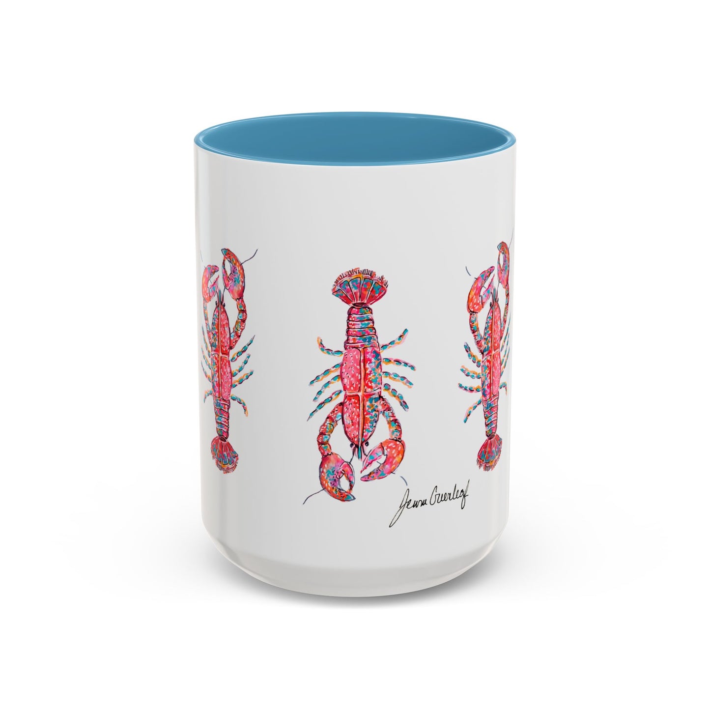 Colorful Lobsta Accent Coffee Mug - 11oz & 15oz - Perfect for Seafood Lovers and Beach Enthusiasts