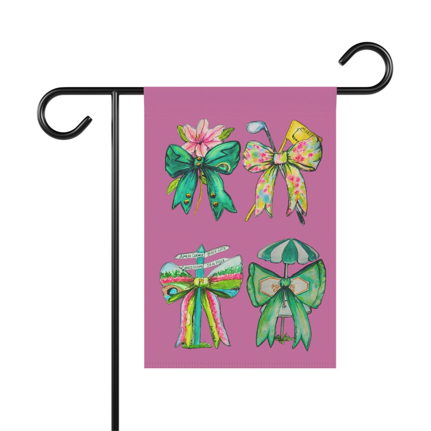 Golf Bow Garden Flag Pink