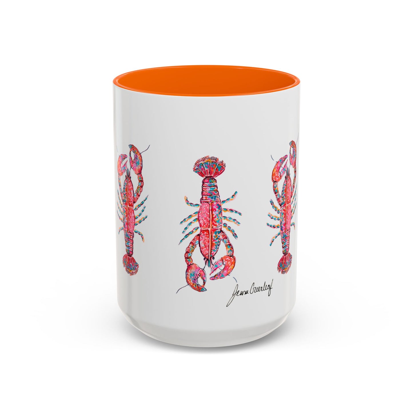 Colorful Lobsta Accent Coffee Mug - 11oz & 15oz - Perfect for Seafood Lovers and Beach Enthusiasts