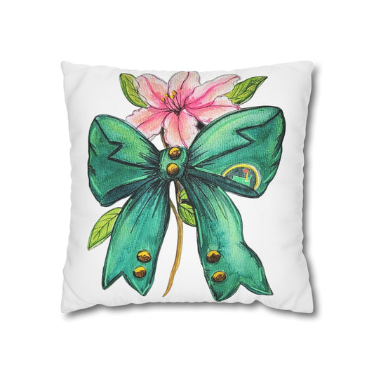 Green Jacket Bow Decor Pillowcase – Vibrant Decorative Throw for Home & Gifts