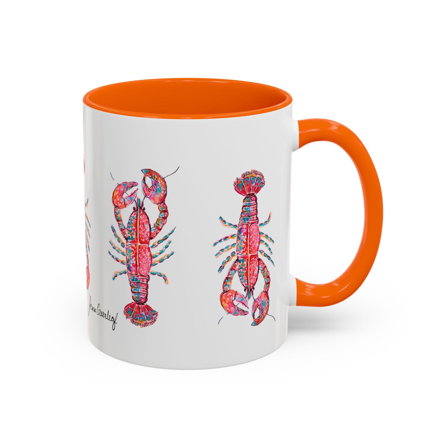 Colorful Lobsta Accent Coffee Mug - 11oz & 15oz - Perfect for Seafood Lovers and Beach Enthusiasts