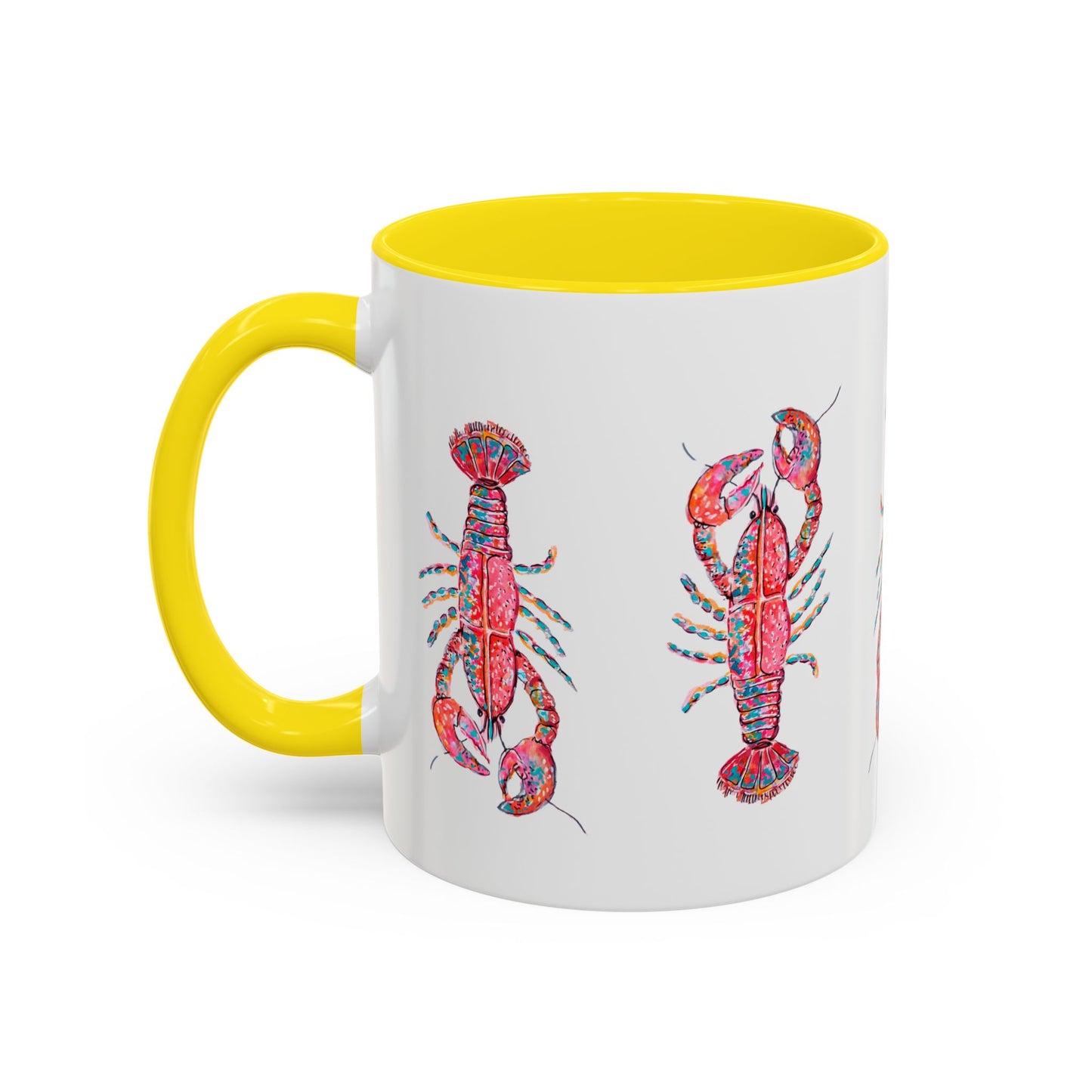 Colorful Lobsta Accent Coffee Mug - 11oz & 15oz - Perfect for Seafood Lovers and Beach Enthusiasts