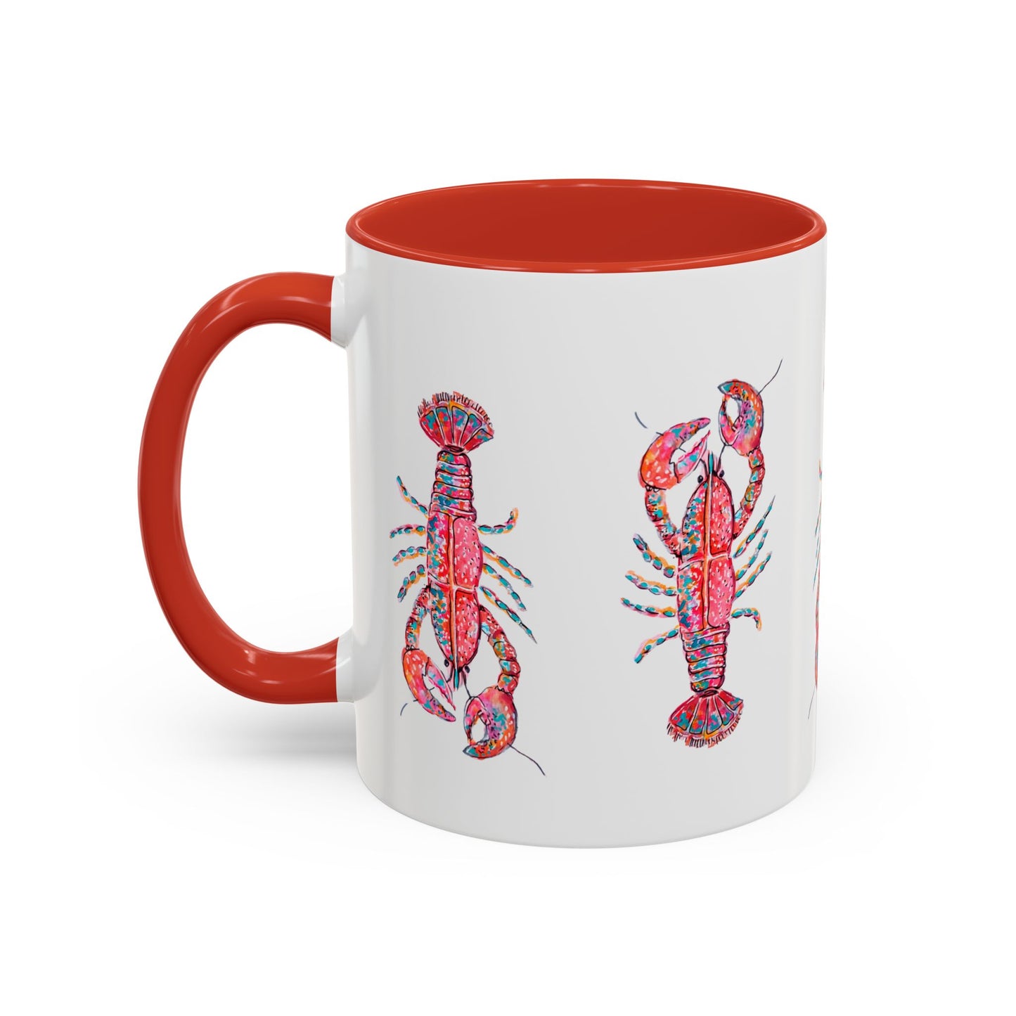 Colorful Lobsta Accent Coffee Mug - 11oz & 15oz - Perfect for Seafood Lovers and Beach Enthusiasts