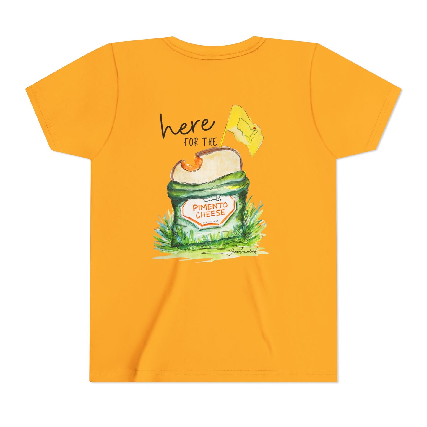 Youth Pimento Cheese  Front FlagTee - Fun & Quirky Short Sleeve Shirt with Flag Design