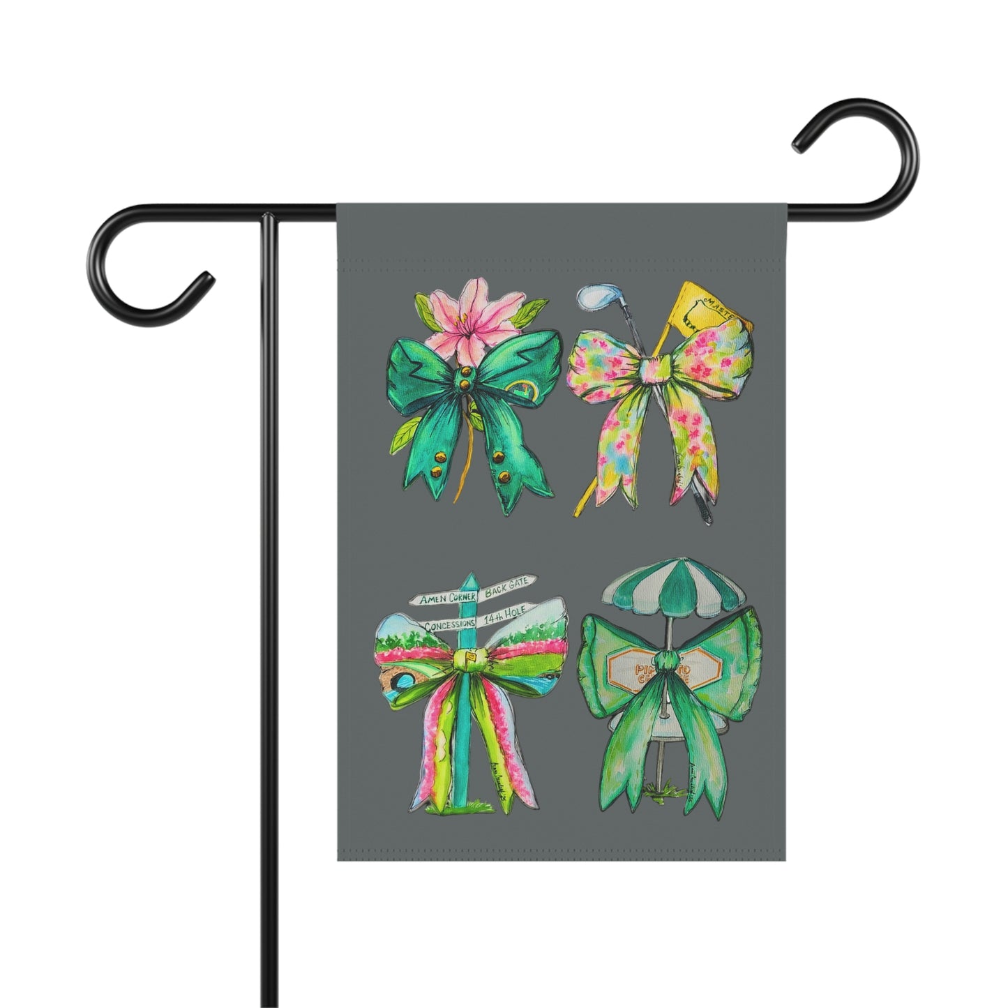 Golf Bow Garden Flag Color Gray