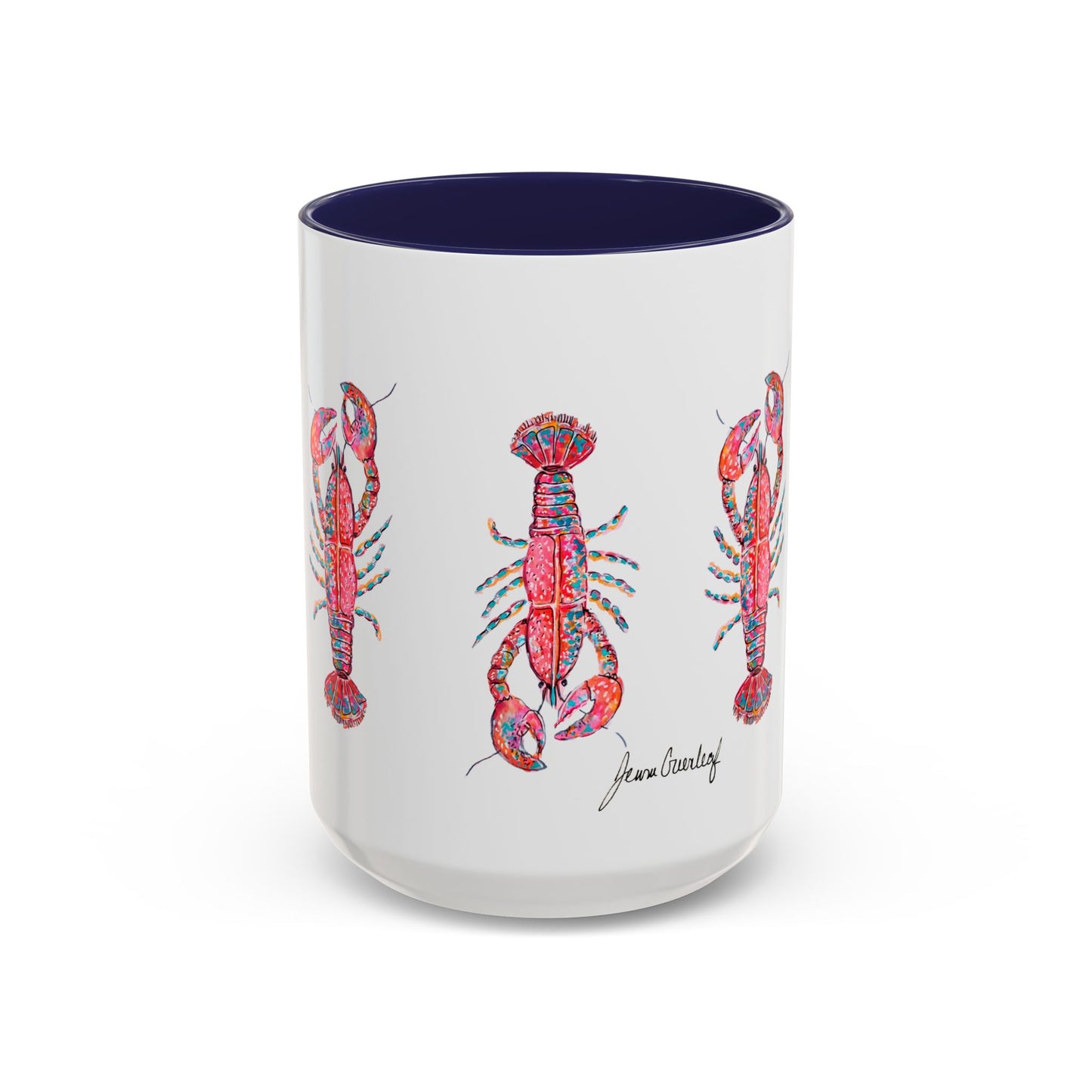 Colorful Lobsta Accent Coffee Mug - 11oz & 15oz - Perfect for Seafood Lovers and Beach Enthusiasts