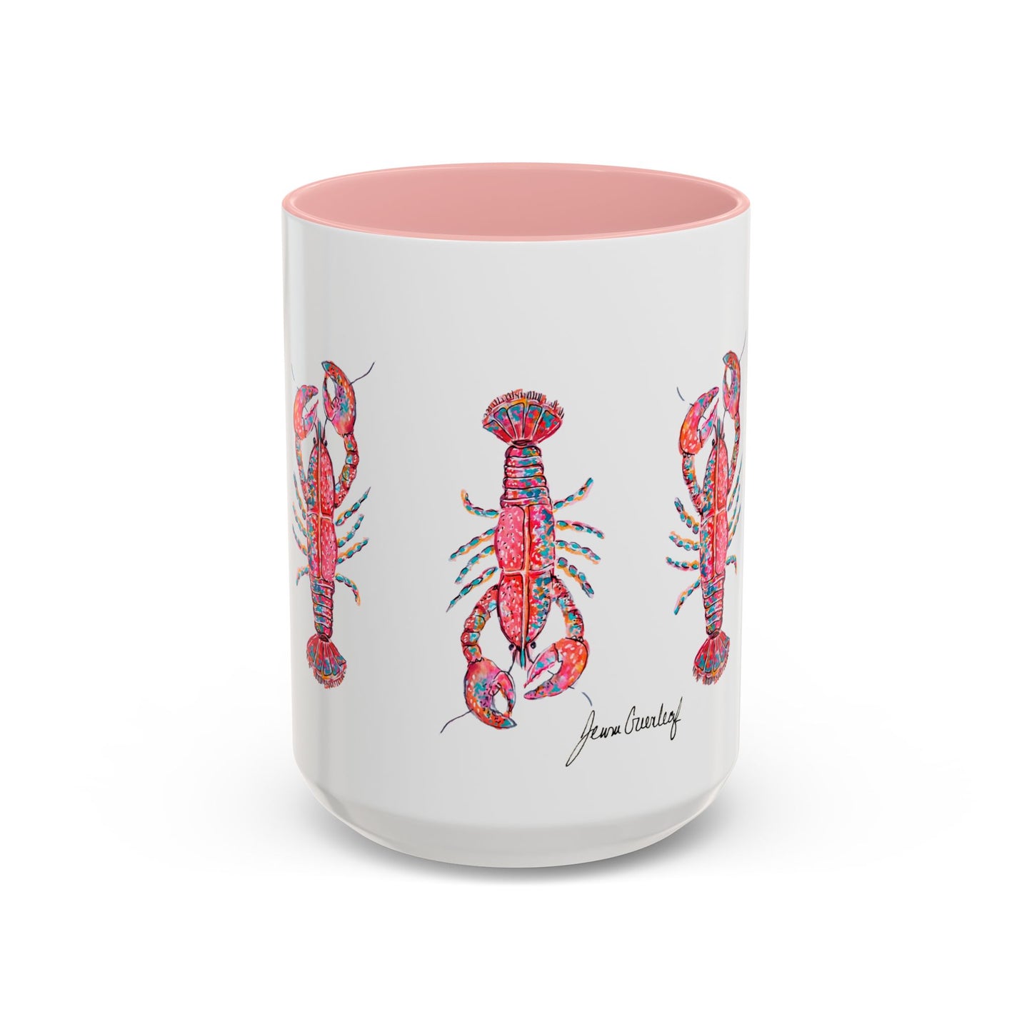 Colorful Lobsta Accent Coffee Mug - 11oz & 15oz - Perfect for Seafood Lovers and Beach Enthusiasts