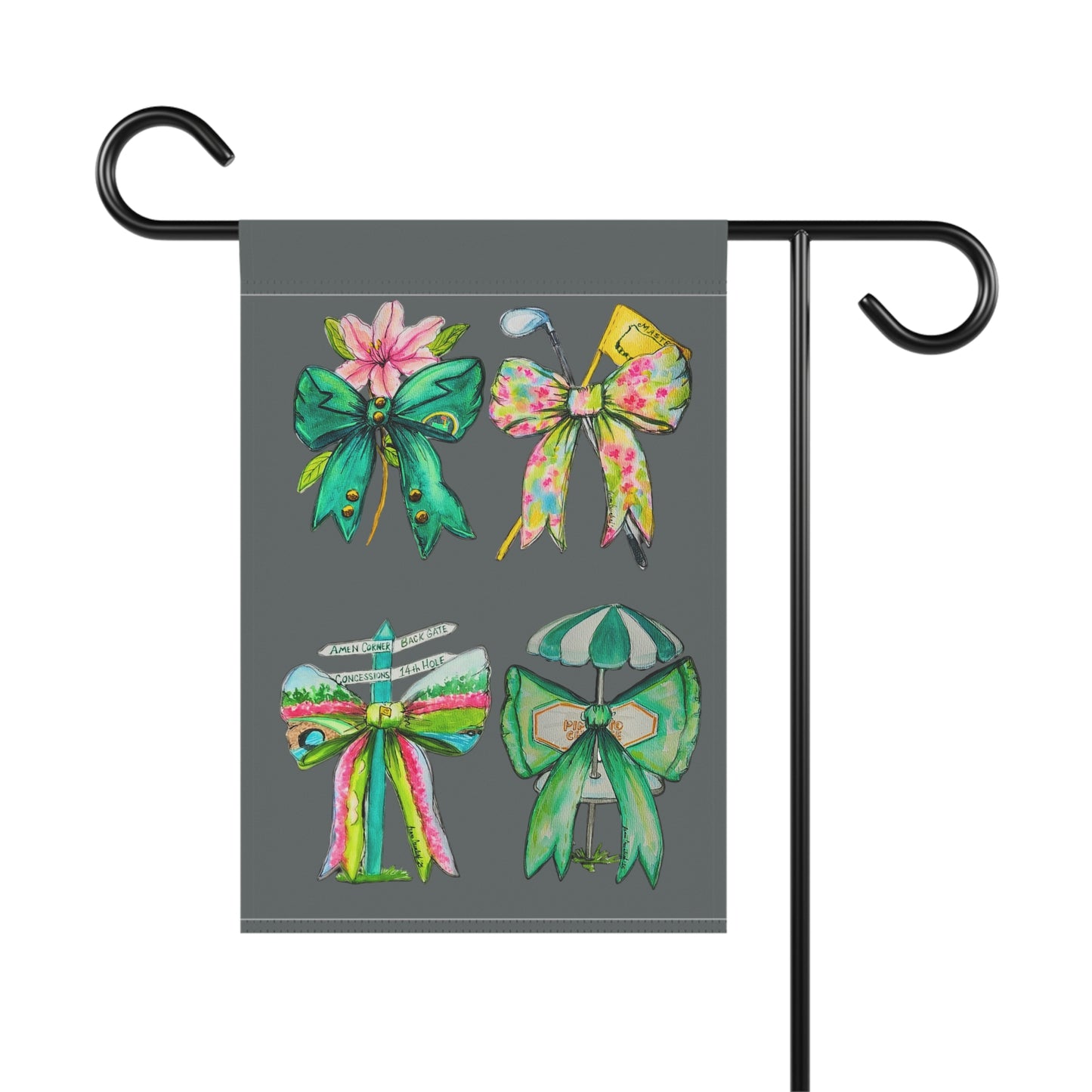 Golf Bow Garden Flag Color Gray