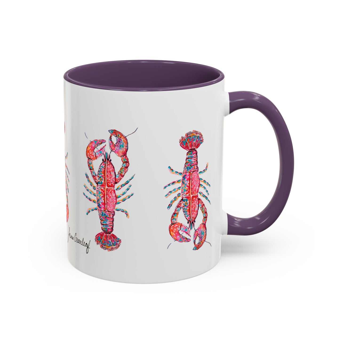 Colorful Lobsta Accent Coffee Mug - 11oz & 15oz - Perfect for Seafood Lovers and Beach Enthusiasts