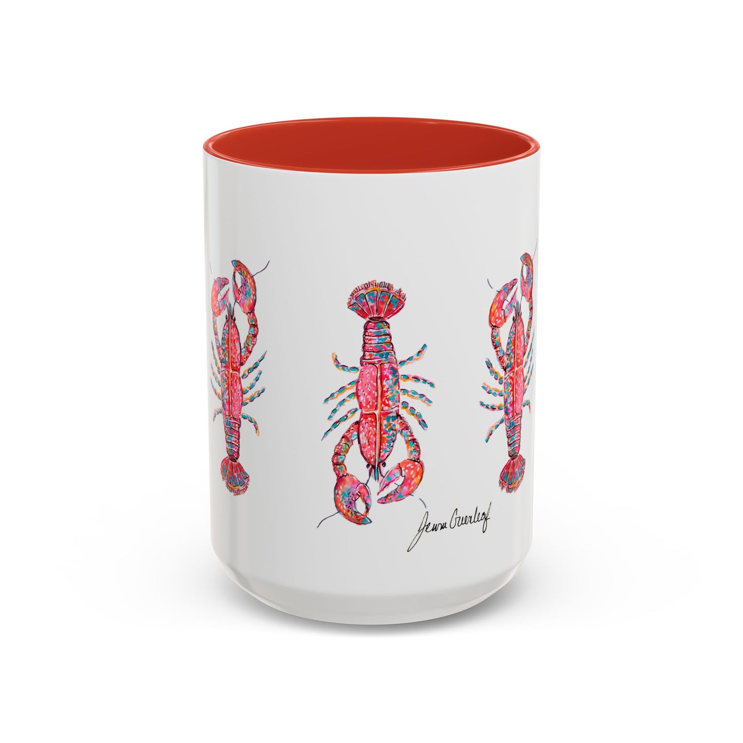 Colorful Lobsta Accent Coffee Mug - 11oz & 15oz - Perfect for Seafood Lovers and Beach Enthusiasts