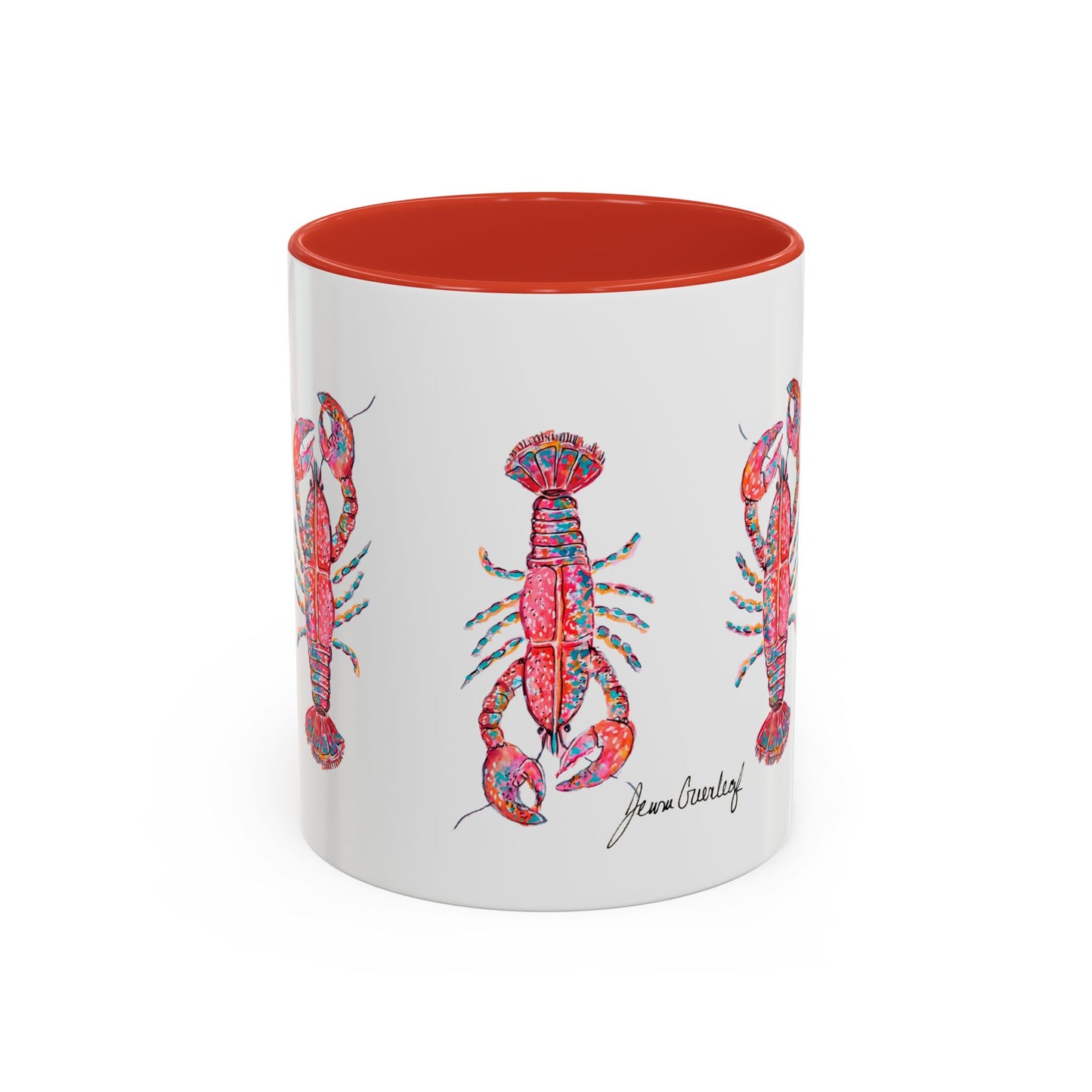 Colorful Lobsta Accent Coffee Mug - 11oz & 15oz - Perfect for Seafood Lovers and Beach Enthusiasts
