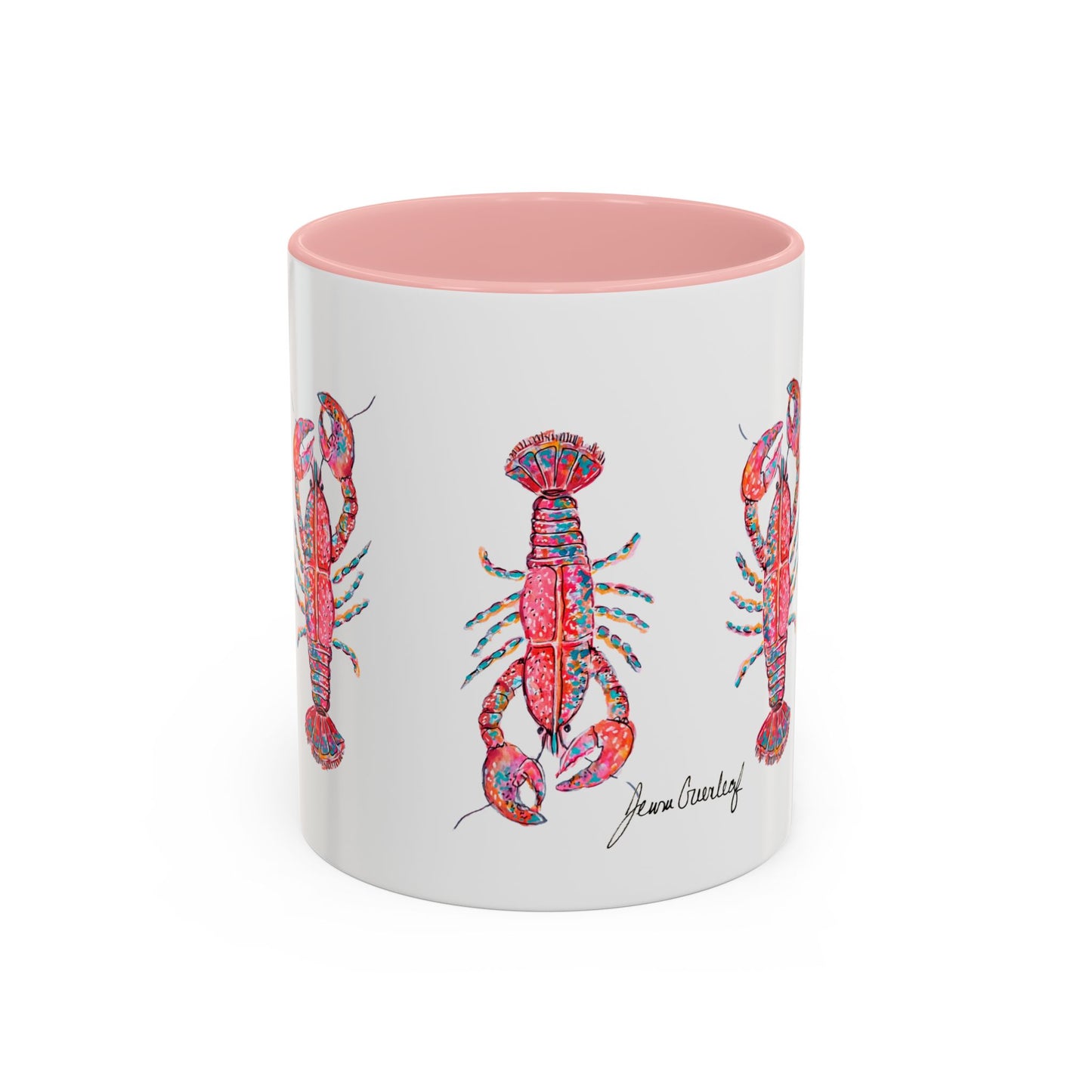 Colorful Lobsta Accent Coffee Mug - 11oz & 15oz - Perfect for Seafood Lovers and Beach Enthusiasts