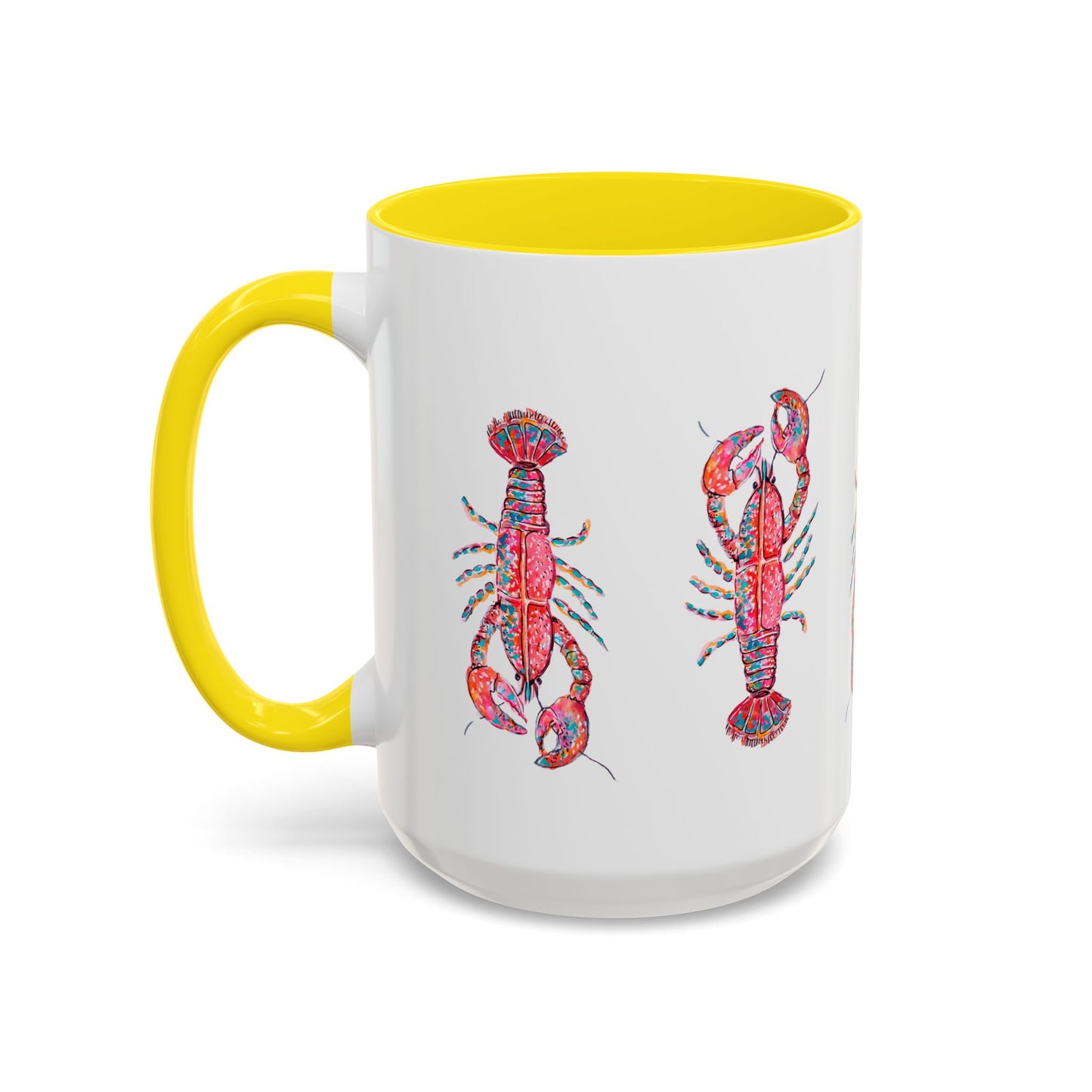 Colorful Lobsta Accent Coffee Mug - 11oz & 15oz - Perfect for Seafood Lovers and Beach Enthusiasts