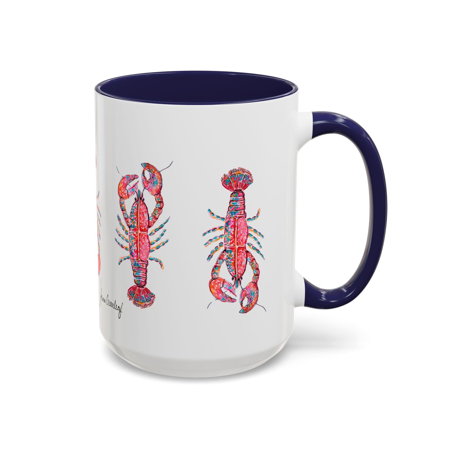 Colorful Lobsta Accent Coffee Mug - 11oz & 15oz - Perfect for Seafood Lovers and Beach Enthusiasts