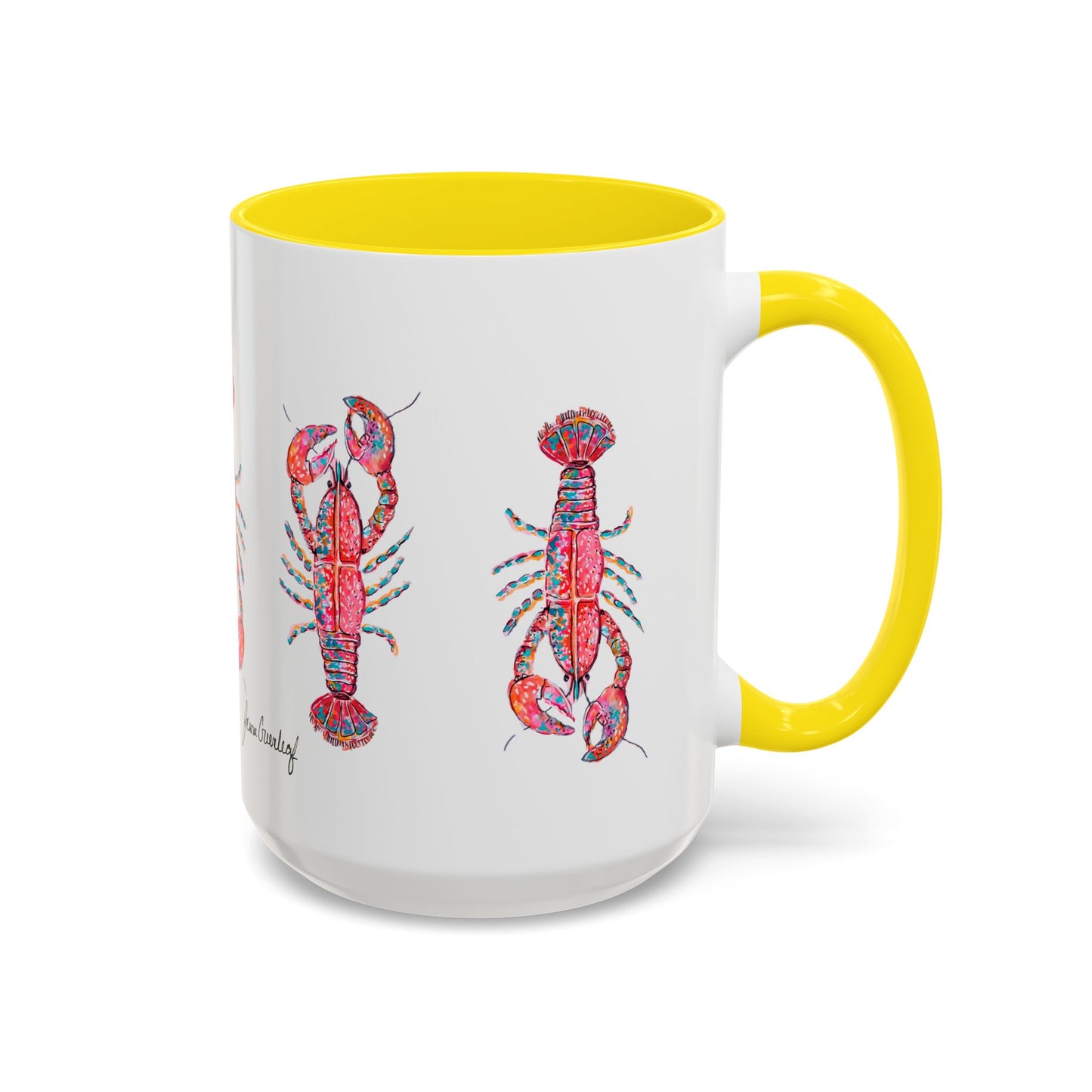 Colorful Lobsta Accent Coffee Mug - 11oz & 15oz - Perfect for Seafood Lovers and Beach Enthusiasts