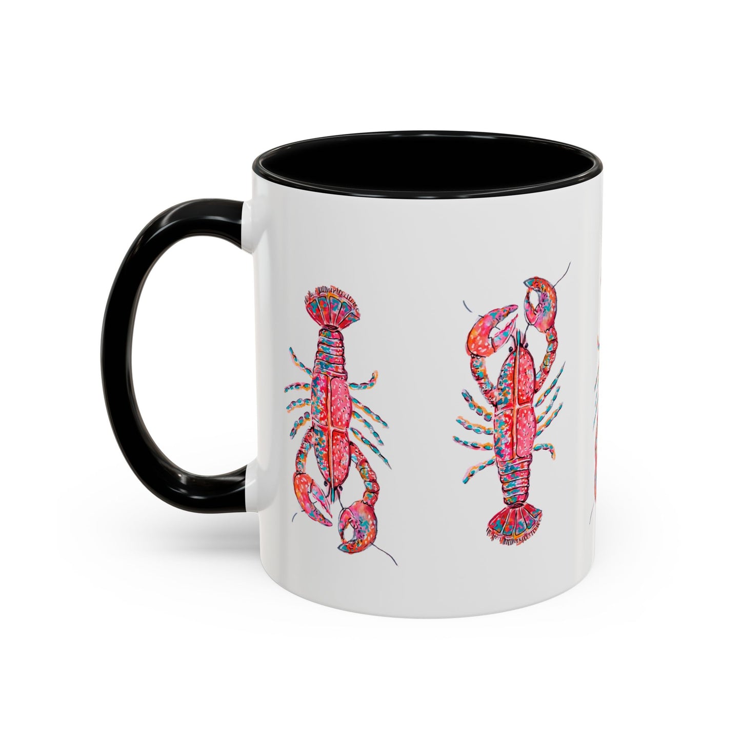 Colorful Lobsta Accent Coffee Mug - 11oz & 15oz - Perfect for Seafood Lovers and Beach Enthusiasts