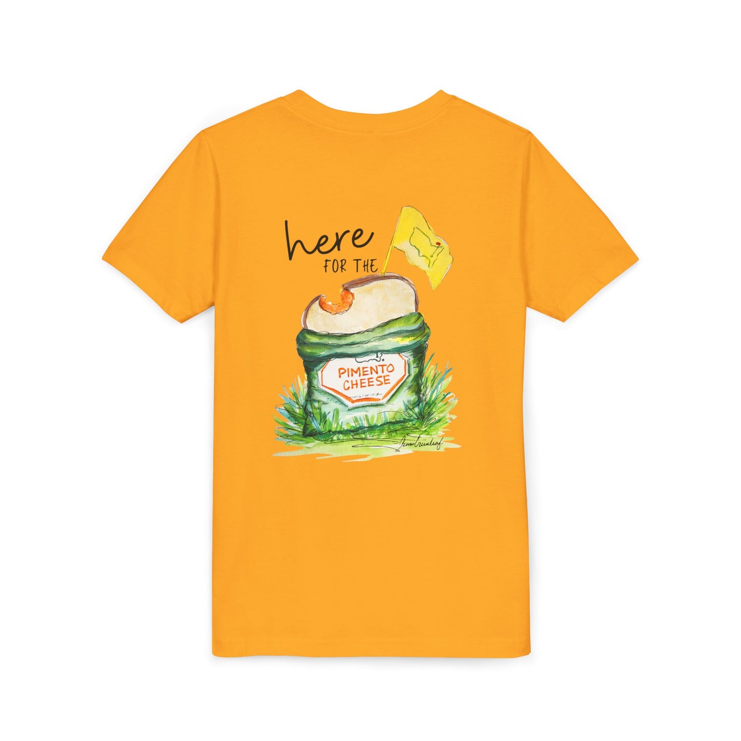 Youth Pimento Cheese  Front FlagTee - Fun & Quirky Short Sleeve Shirt with Flag Design