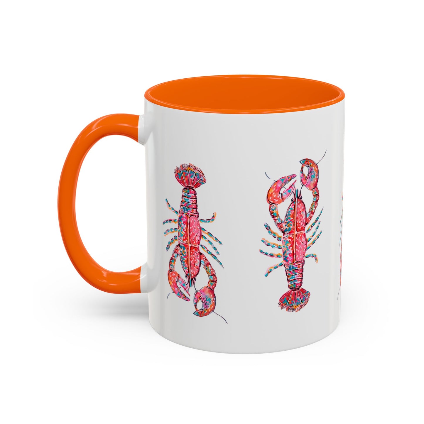 Colorful Lobsta Accent Coffee Mug - 11oz & 15oz - Perfect for Seafood Lovers and Beach Enthusiasts