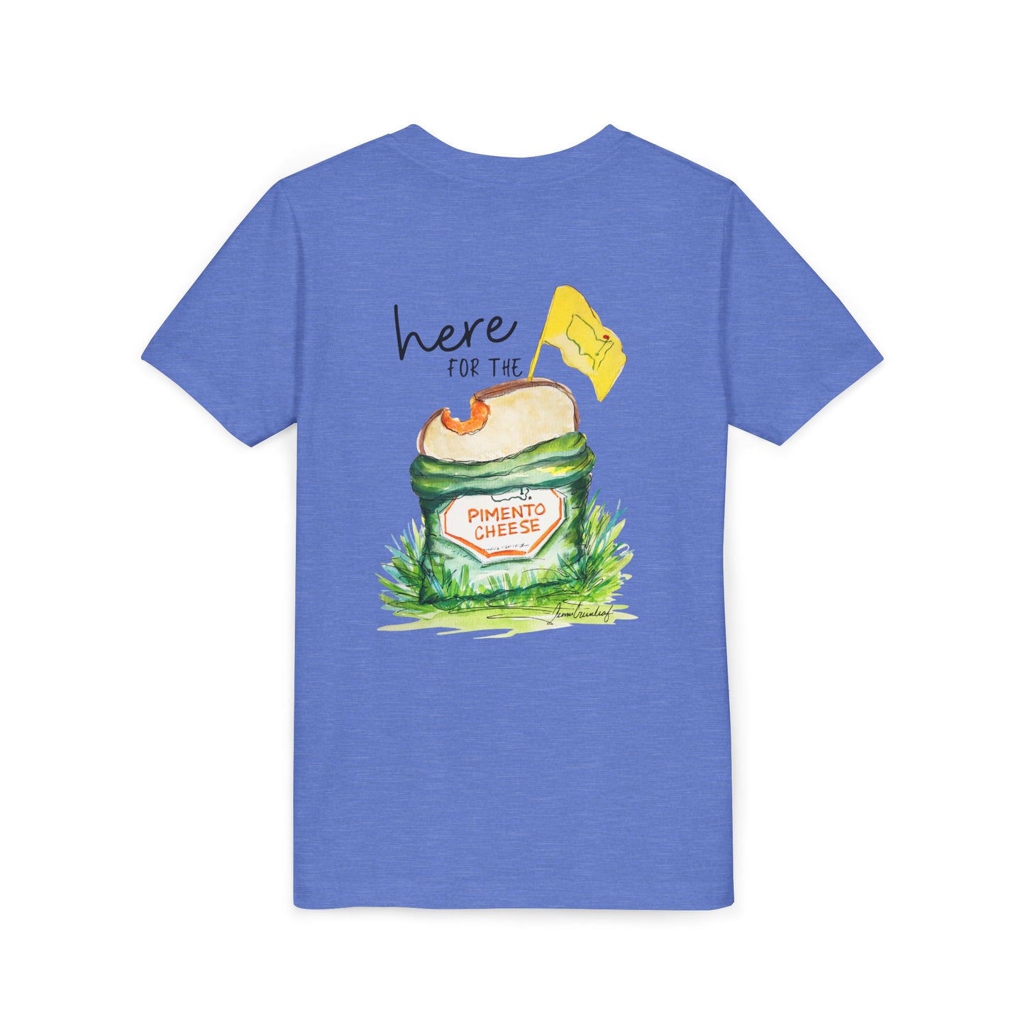 Youth Pimento Cheese  Front FlagTee - Fun & Quirky Short Sleeve Shirt with Flag Design