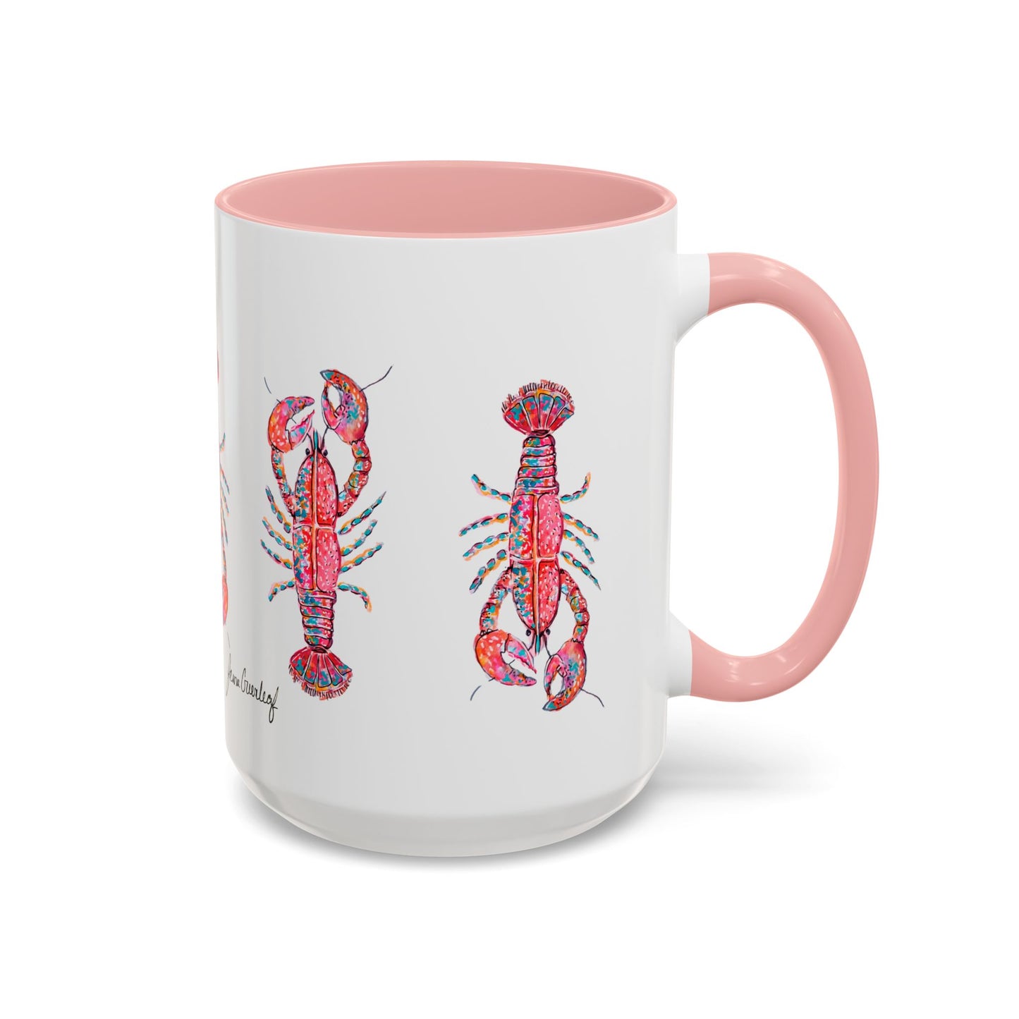 Colorful Lobsta Accent Coffee Mug - 11oz & 15oz - Perfect for Seafood Lovers and Beach Enthusiasts