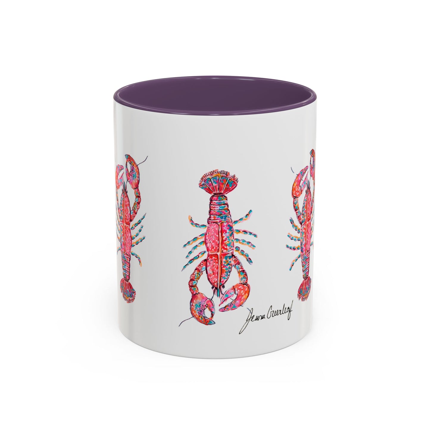 Colorful Lobsta Accent Coffee Mug - 11oz & 15oz - Perfect for Seafood Lovers and Beach Enthusiasts