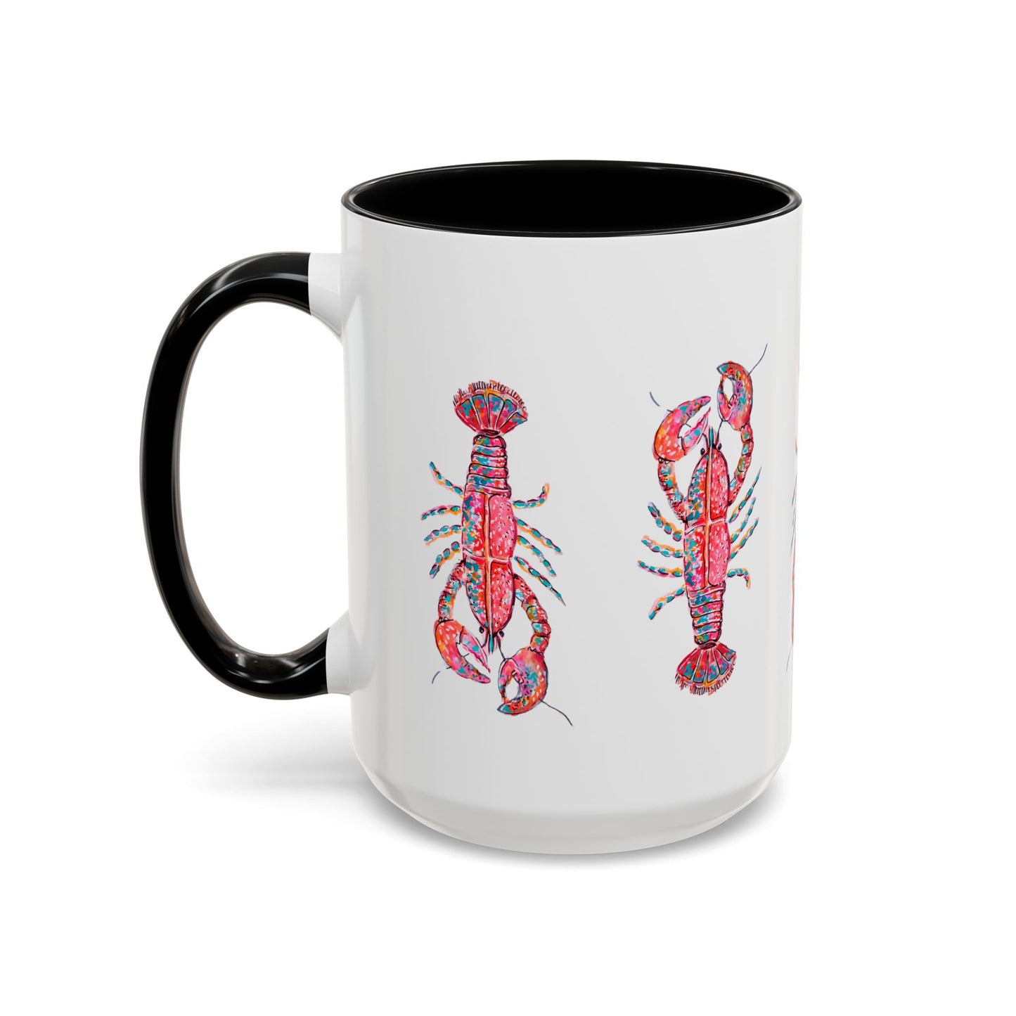 Colorful Lobsta Accent Coffee Mug - 11oz & 15oz - Perfect for Seafood Lovers and Beach Enthusiasts